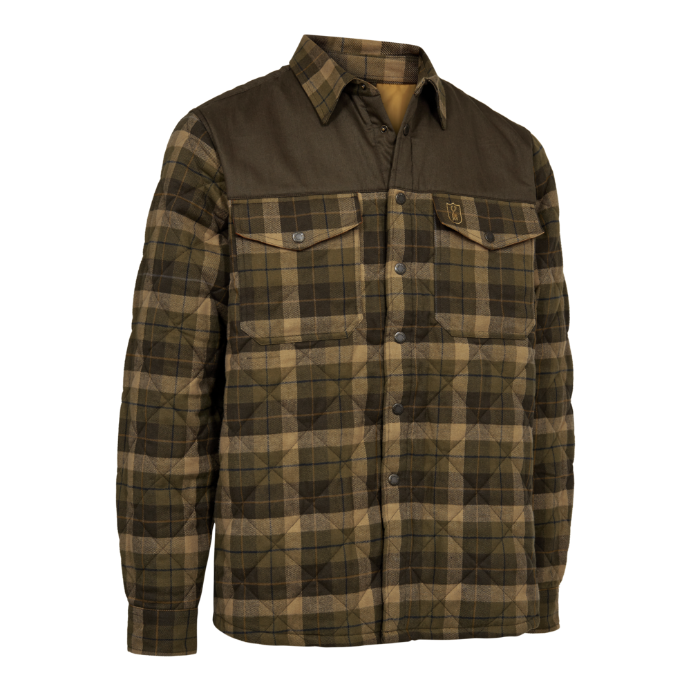 Geaca Elbert Padded Shirt, Brown Check