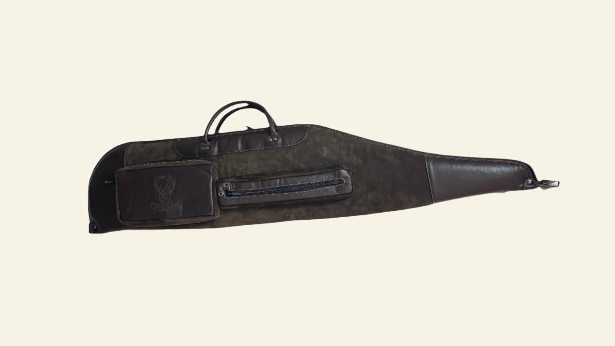 Husa carabina din piele maro/olive, Nobil Hunting, 130cm