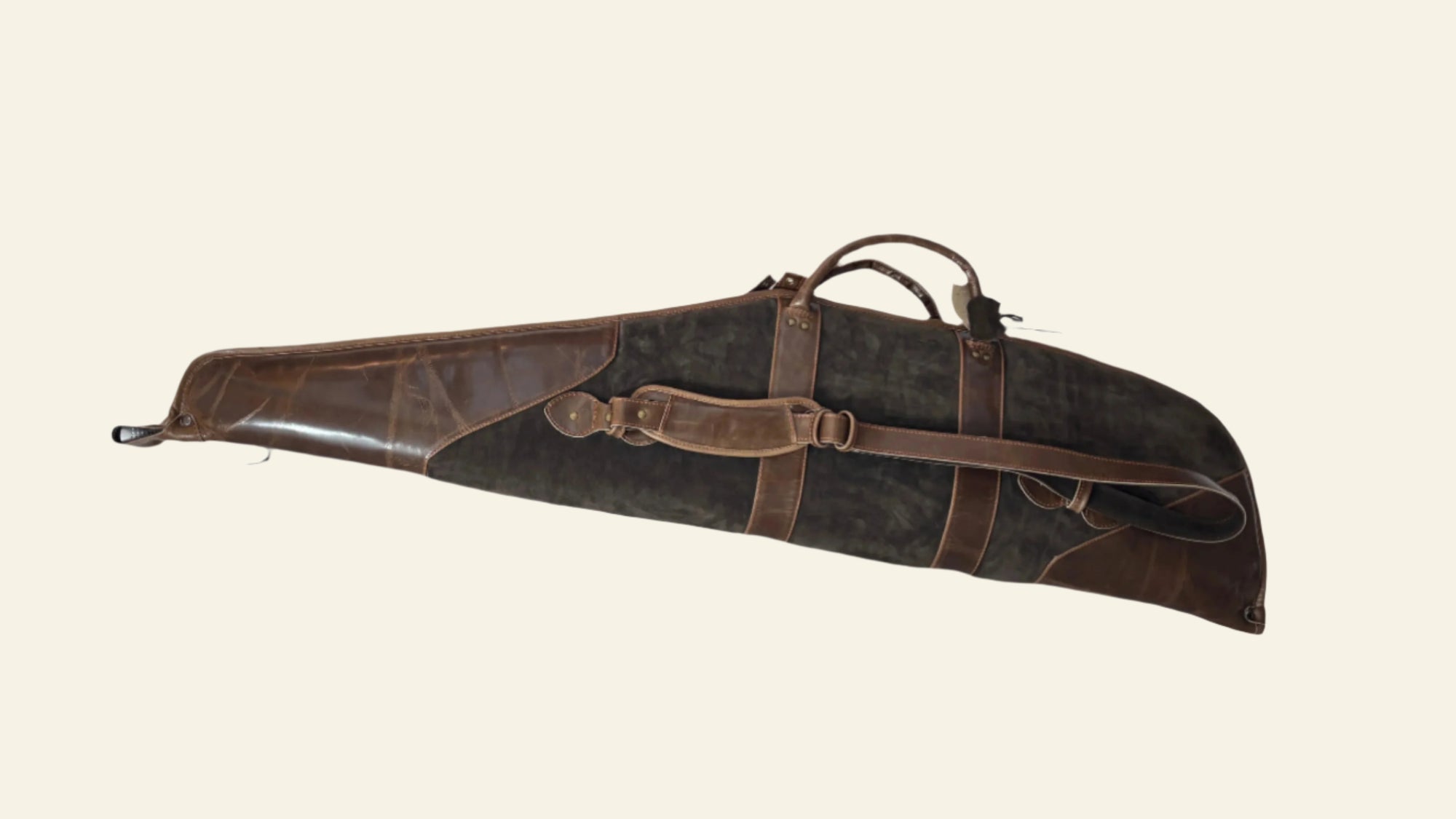 Husa carabina din piele maro/gri, Nobil Hunting, 120cm