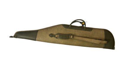 Husa carabina din piele bej/olive, Nobil Hunting, 130cm