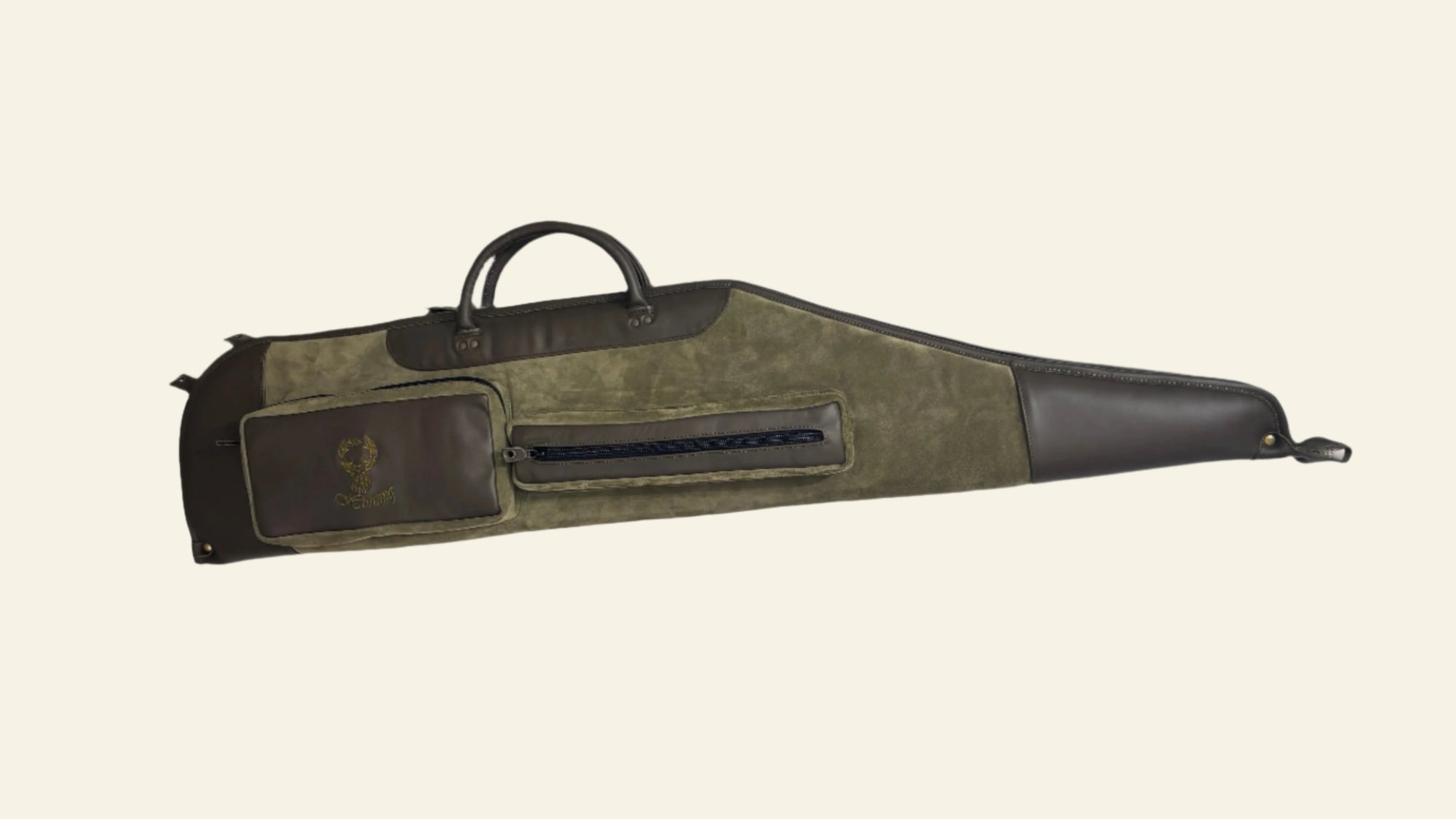 Husa carabina din piele olive/maro, Nobil Hunting, 130cm