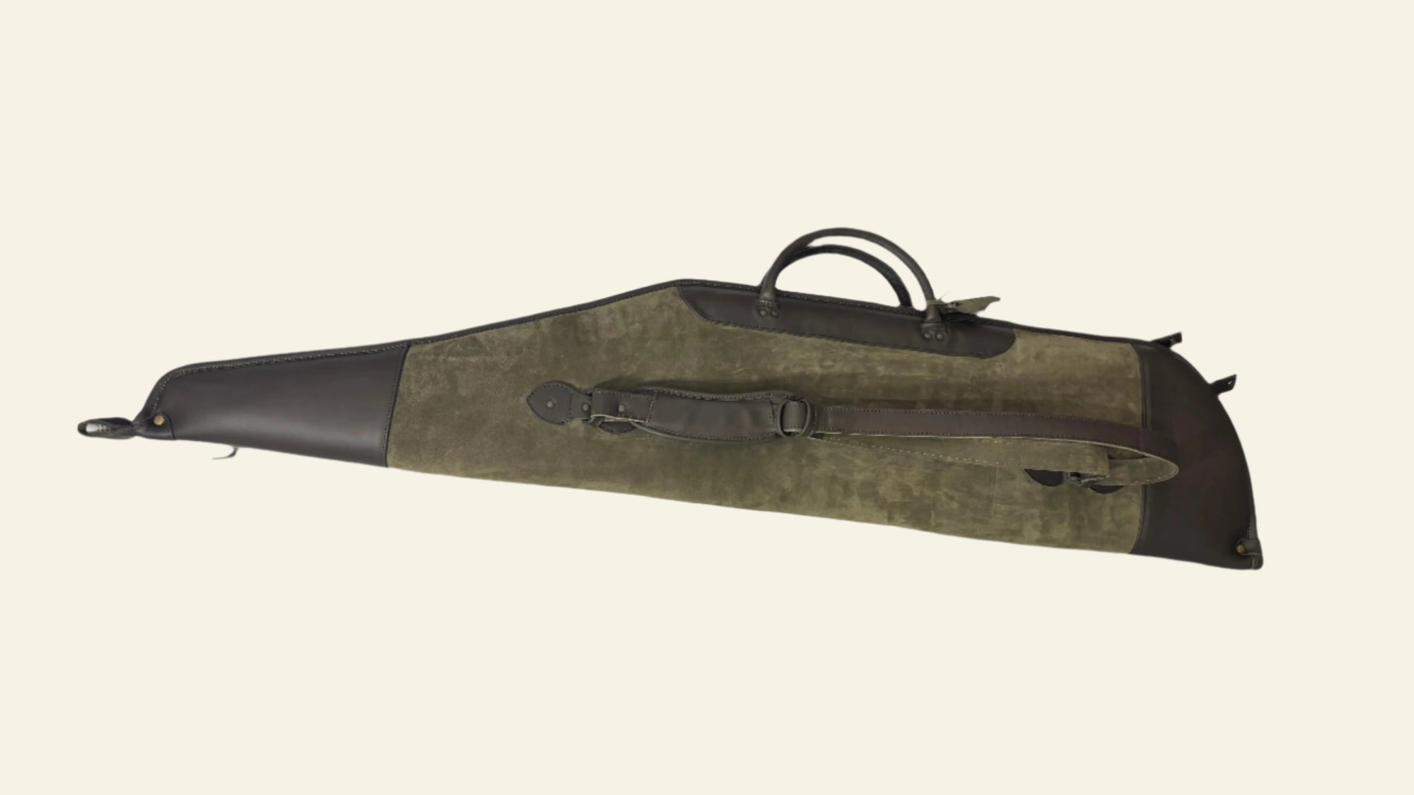 Husa carabina din piele olive/maro, Nobil Hunting, 130cm
