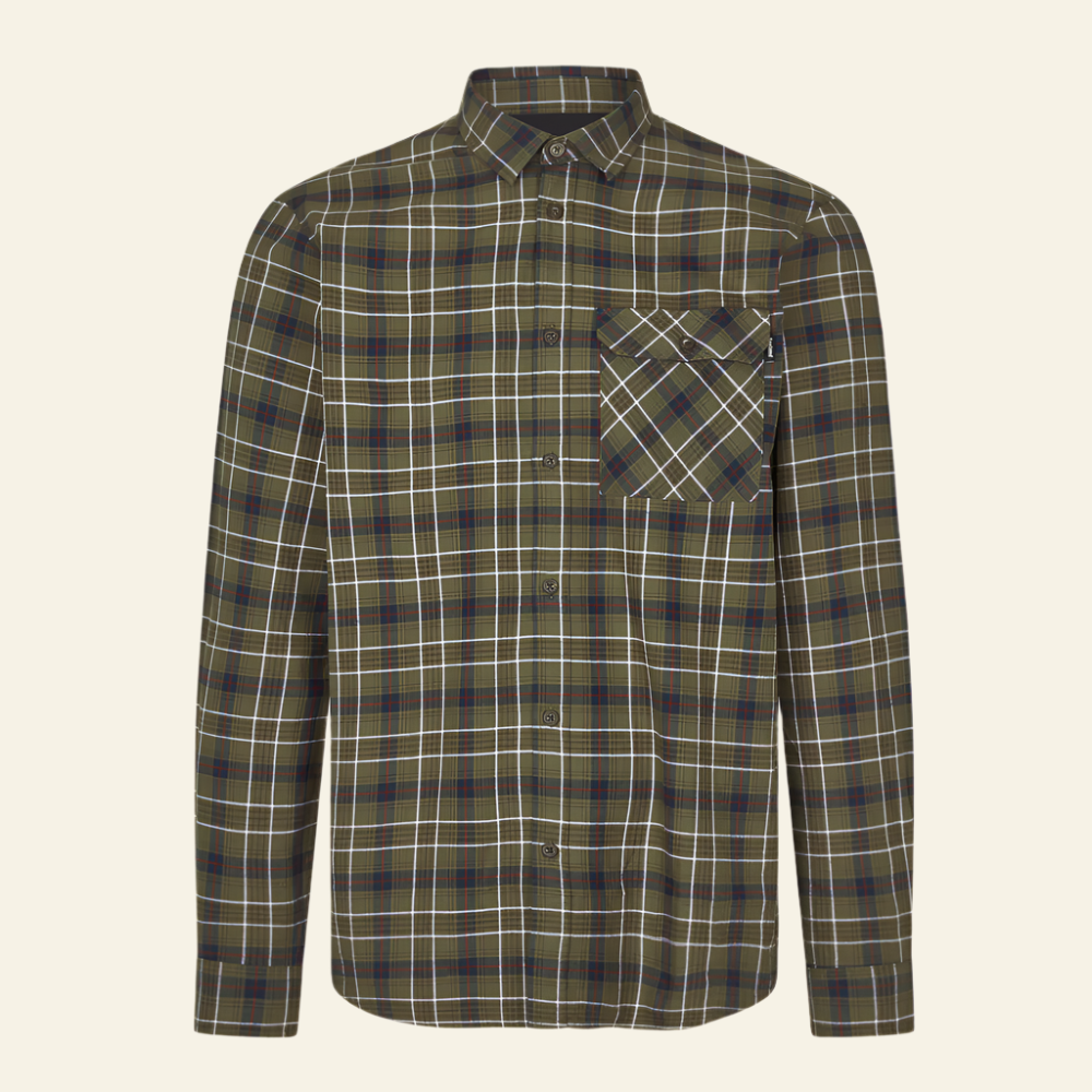 Camasa Seeland Glen Flannel, Grape Leaf/Dark Navy Check