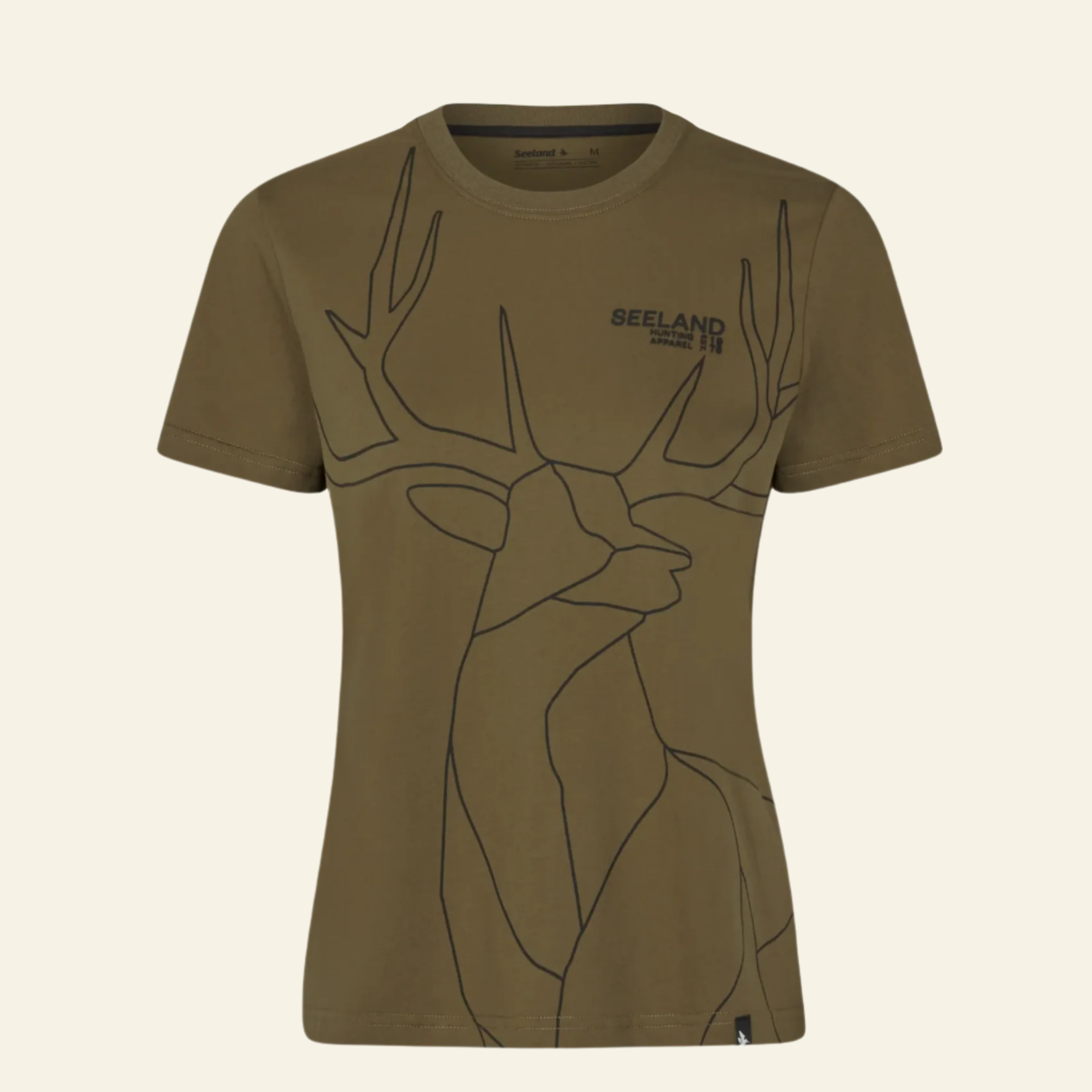 Tricou dama Seeland Deer On Line, Military Olive