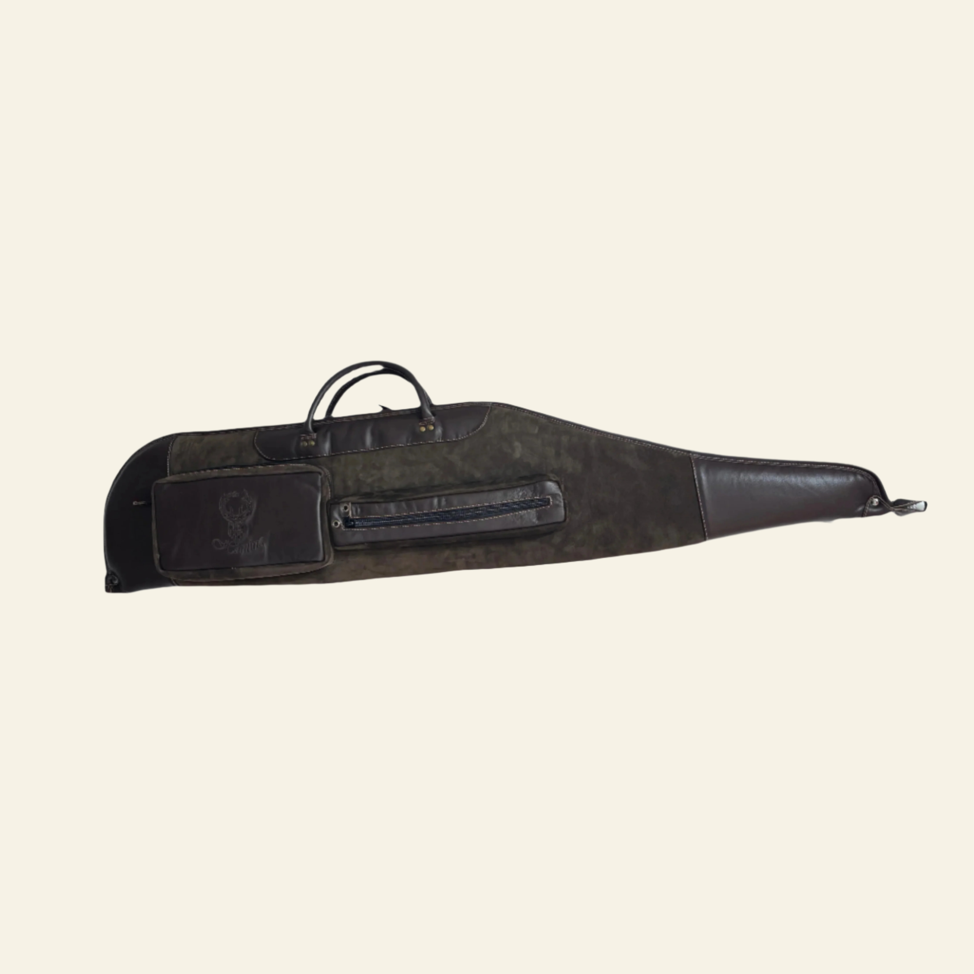 Husa carabina din piele maro/olive, Nobil Hunting, 130cm
