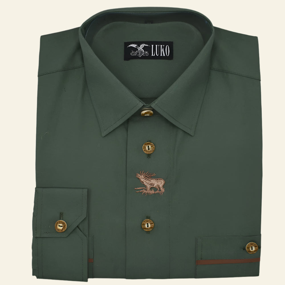 Camasa verde in stil vanatoresc LUKO