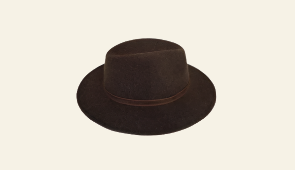 Palarie Lodenhut, maro, 100% lana, insigna caine