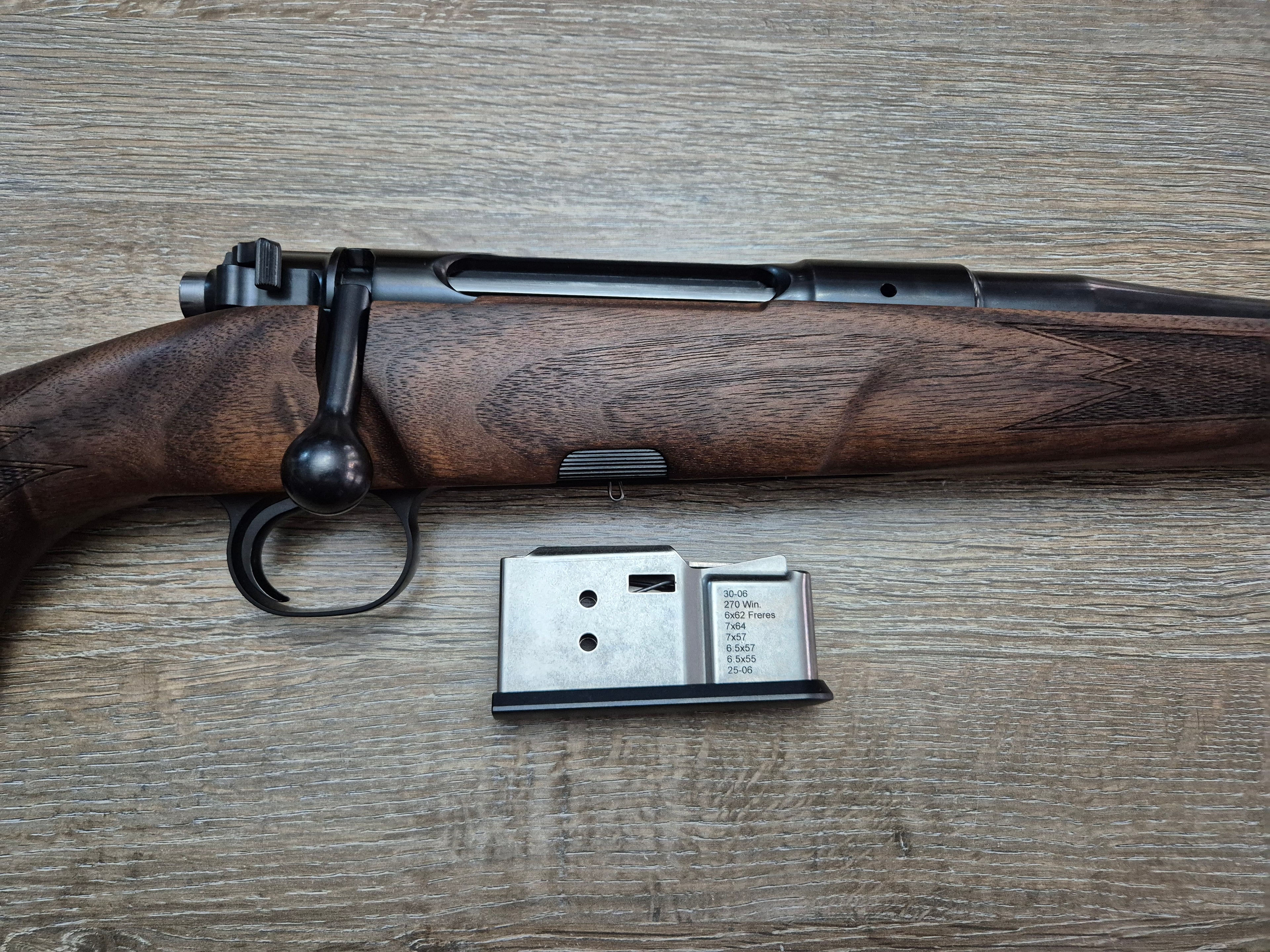 Carabina Heym SR21, cal 7x64, 55cm, pat lemn clasic