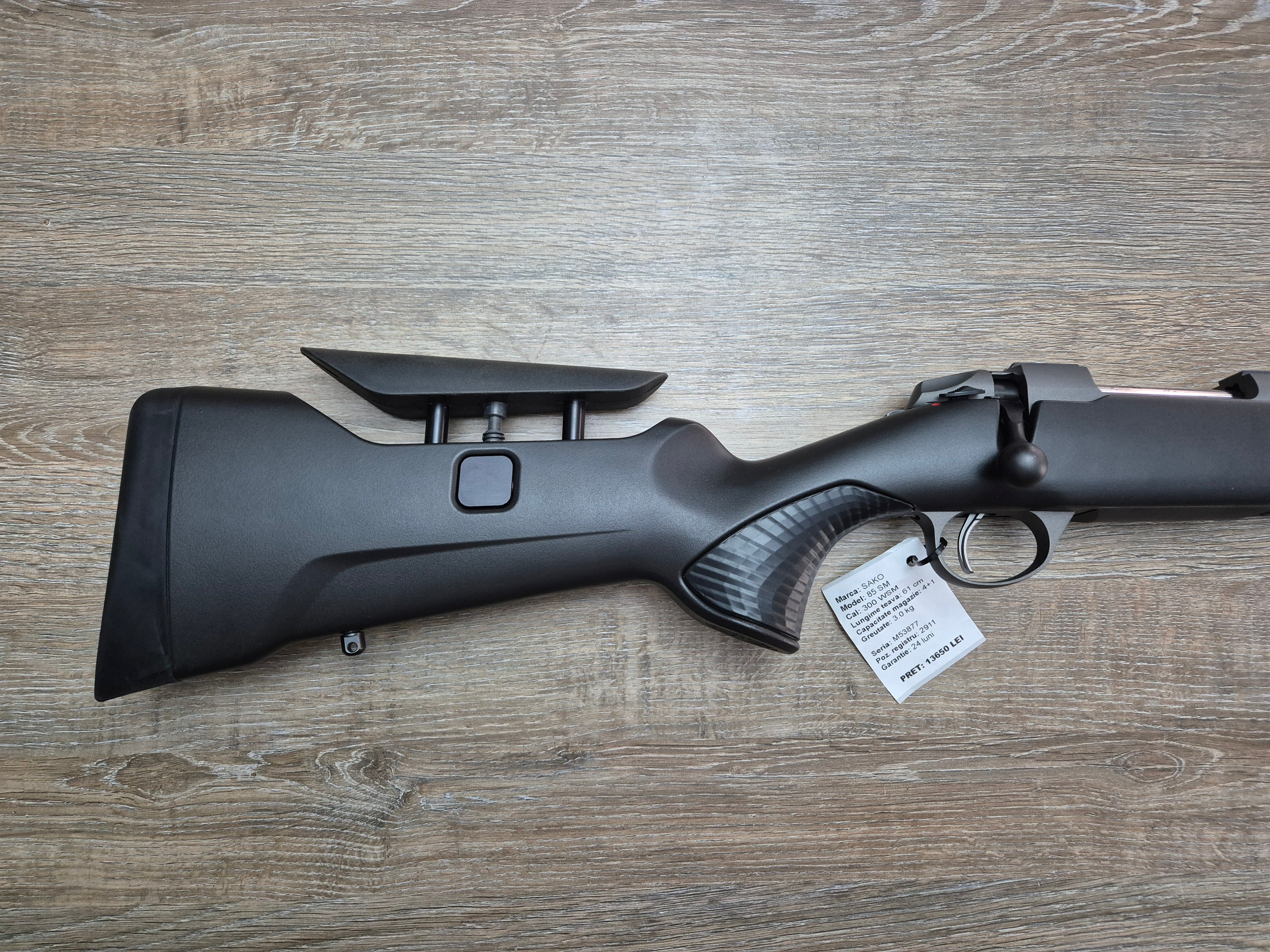Carabina SAKO 85 SM, cal 300 WSM, teava fluted 61cm cerakote, pat sintetic