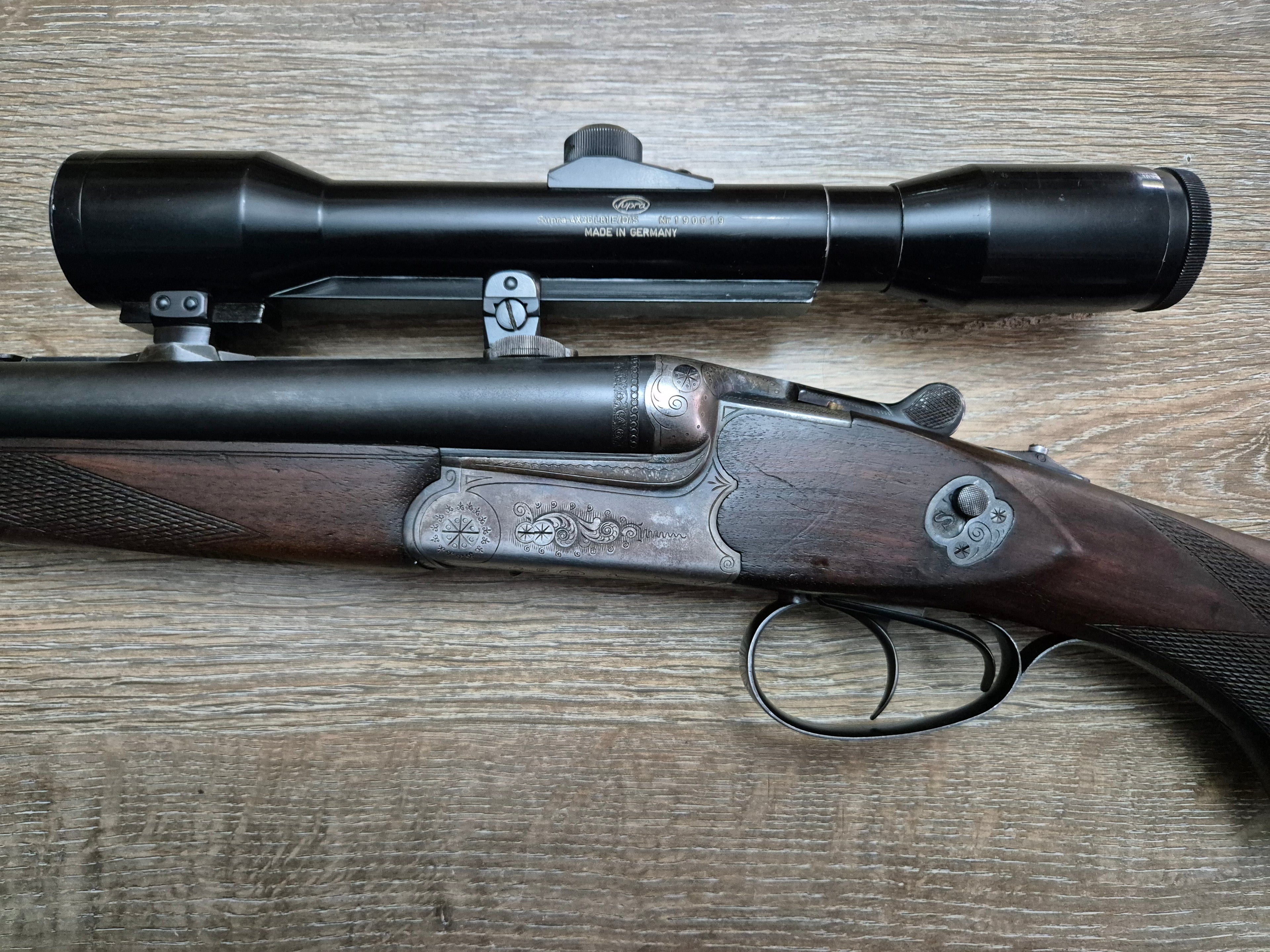 Drilling Fortuna Suhl, cal 7x57R/16, tevi 60cm, luneta germana 4x36