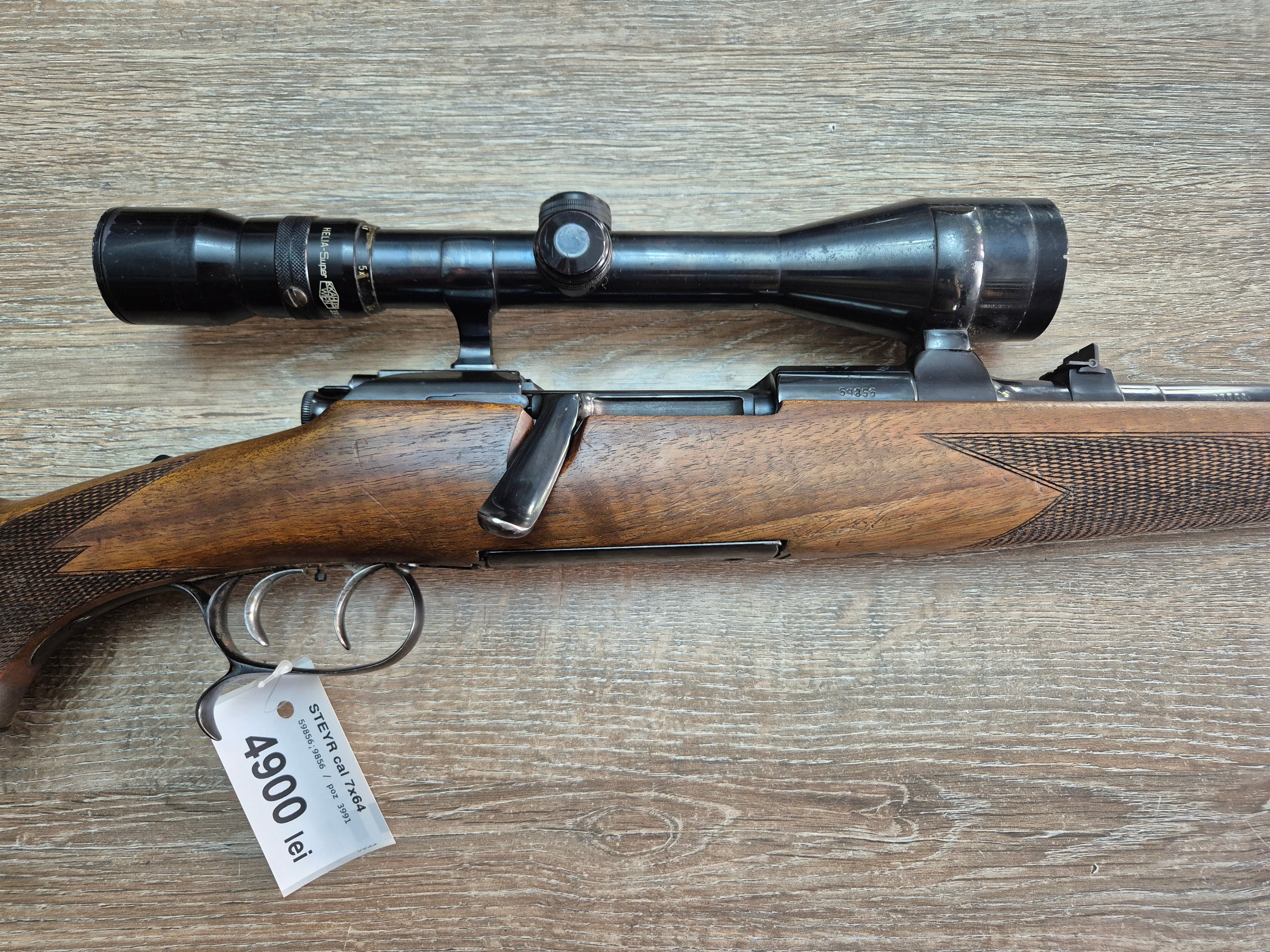 Carabina Steyr Mannlicher, cal 7x64, 65cm, luneta 3-9x, filet