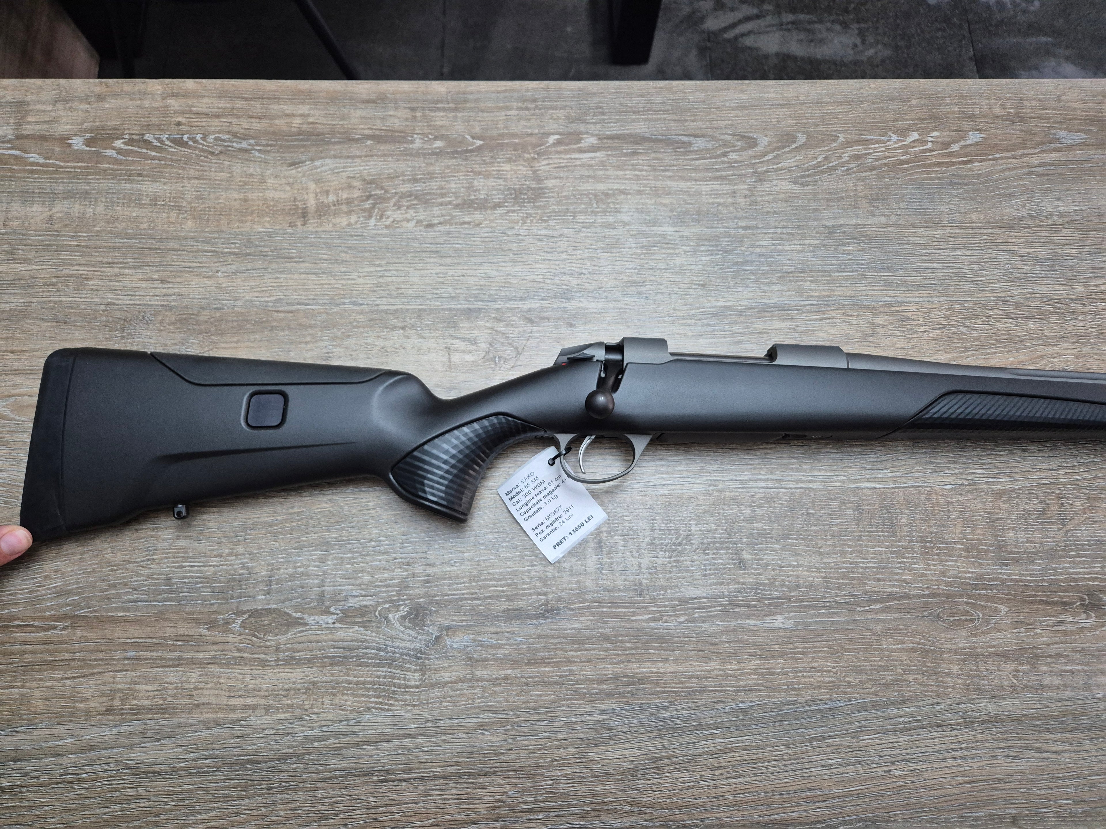 Carabina SAKO 85 SM, cal 300 WSM, teava fluted 61cm cerakote, pat sintetic