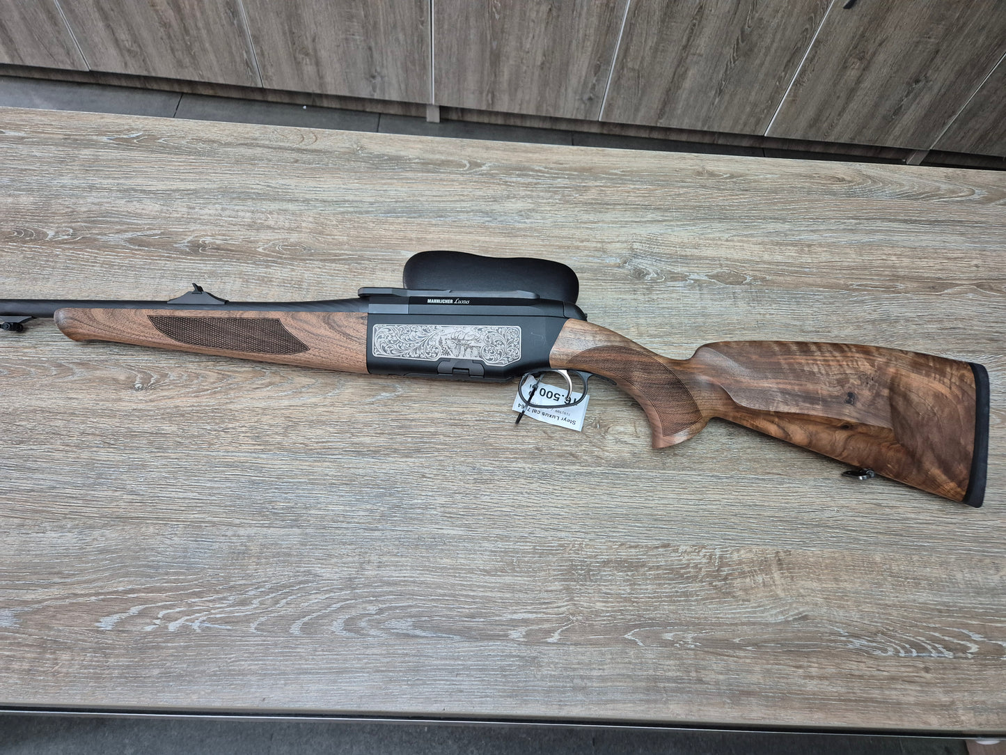 Carabina Steyr Mannlicher Luxus, cal 7x64, 56cm, lemn, gravuri