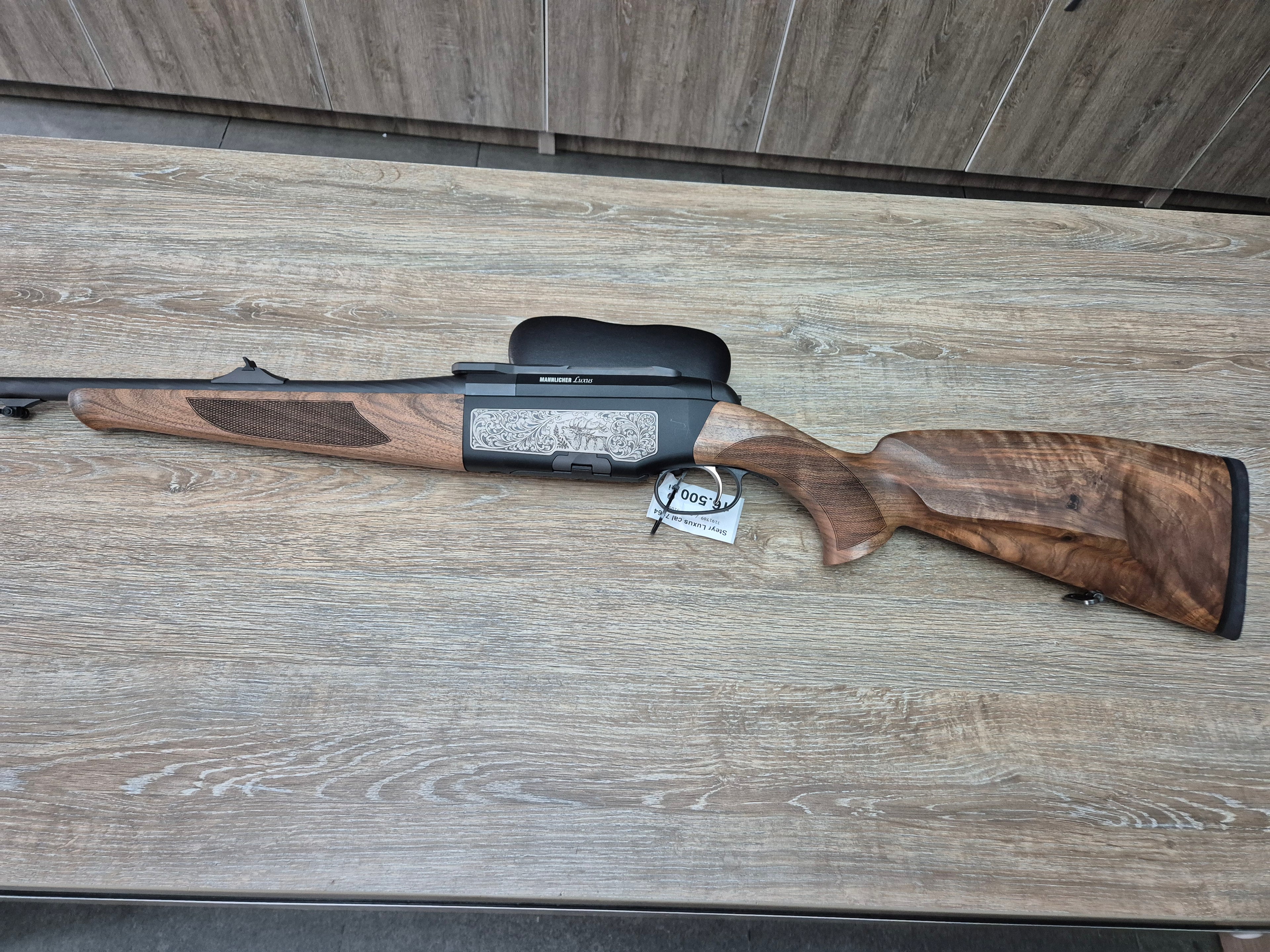 Carabina Steyr Mannlicher Luxus, cal 7x64, 56cm, lemn, gravuri