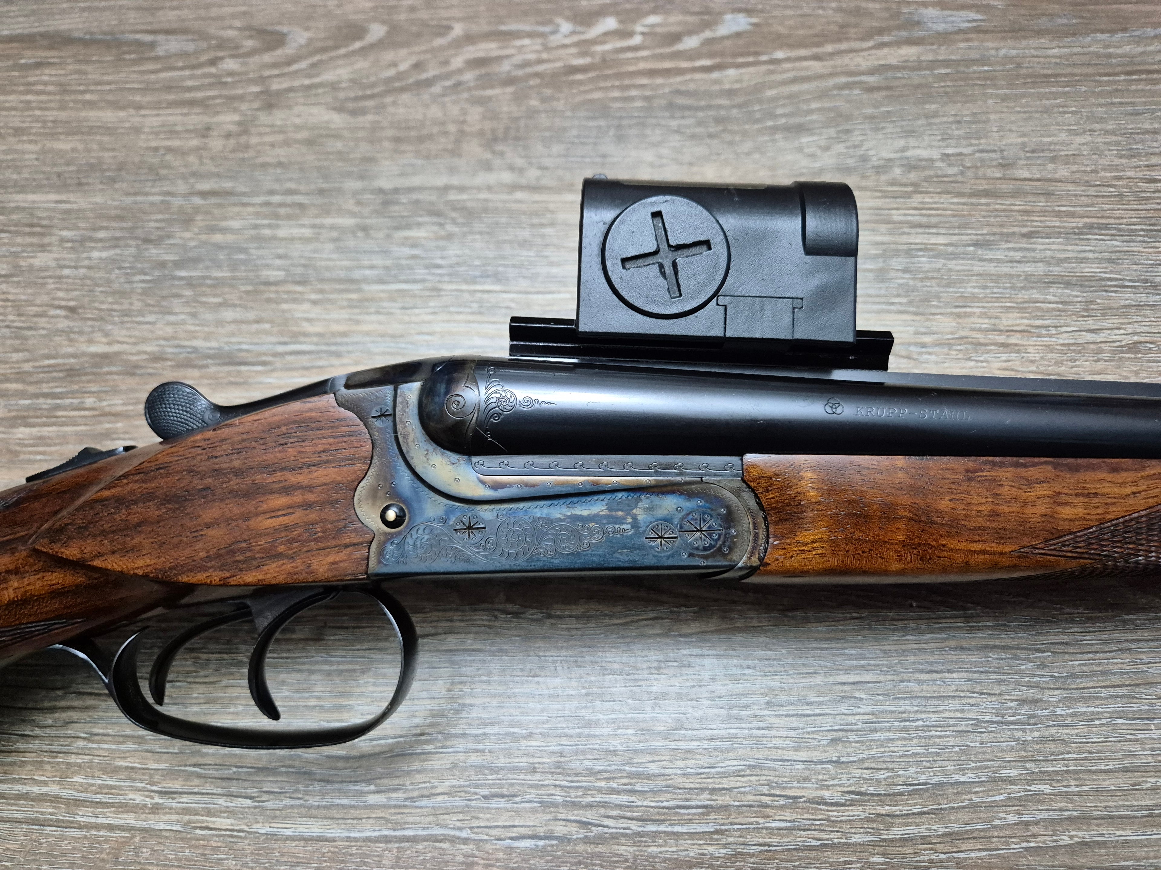 Dublu Express Merkel SUHL, cal 8x57JRS, punct Zeiss, tevi 60 juxtapuse