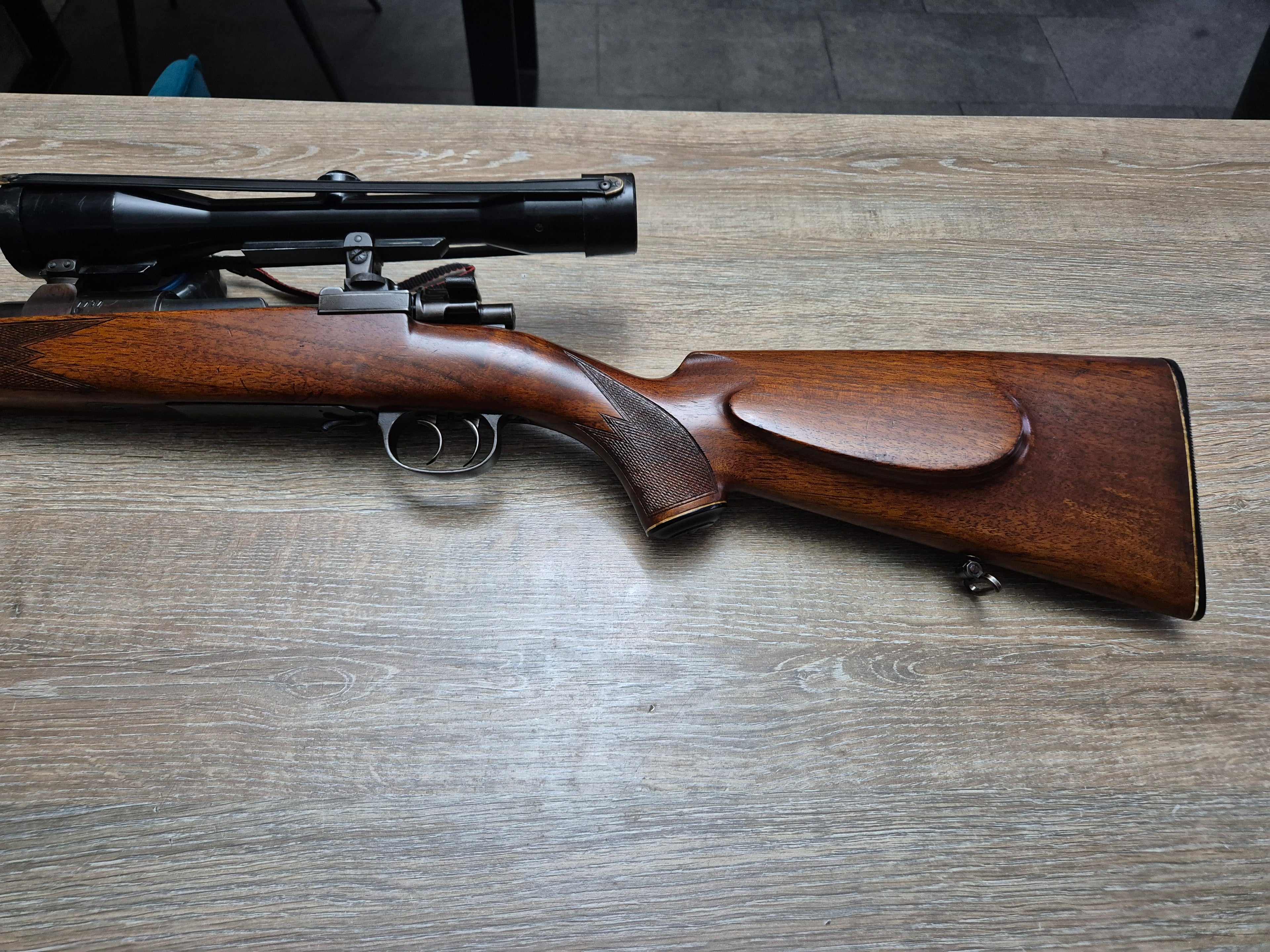 Carabina Schmidt, cal 7x57, teava 60cm, luneta 6x42