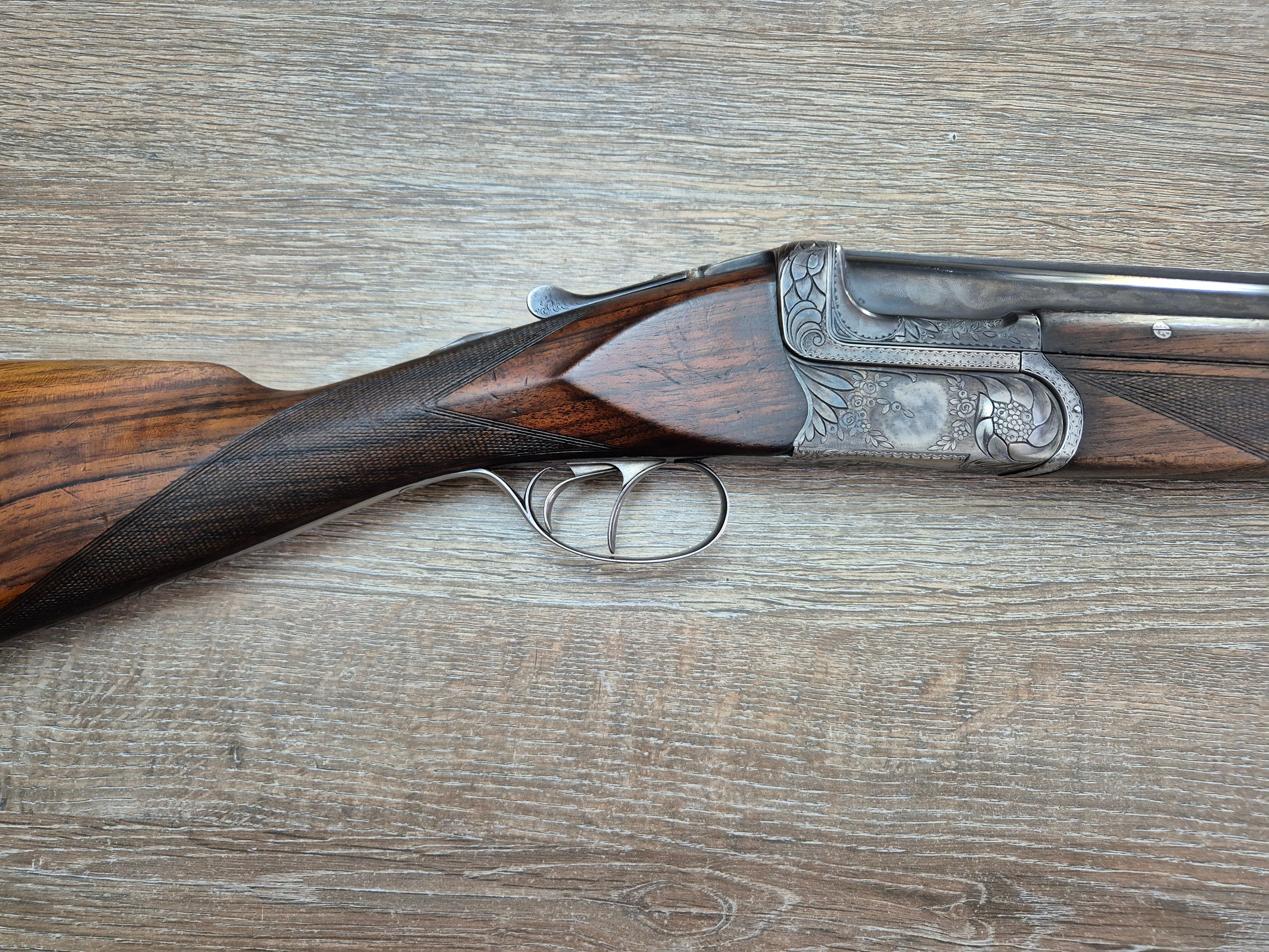 Bock Holeček (Manufact.), cal 16, tevi 65 cm, pat stil englezesc