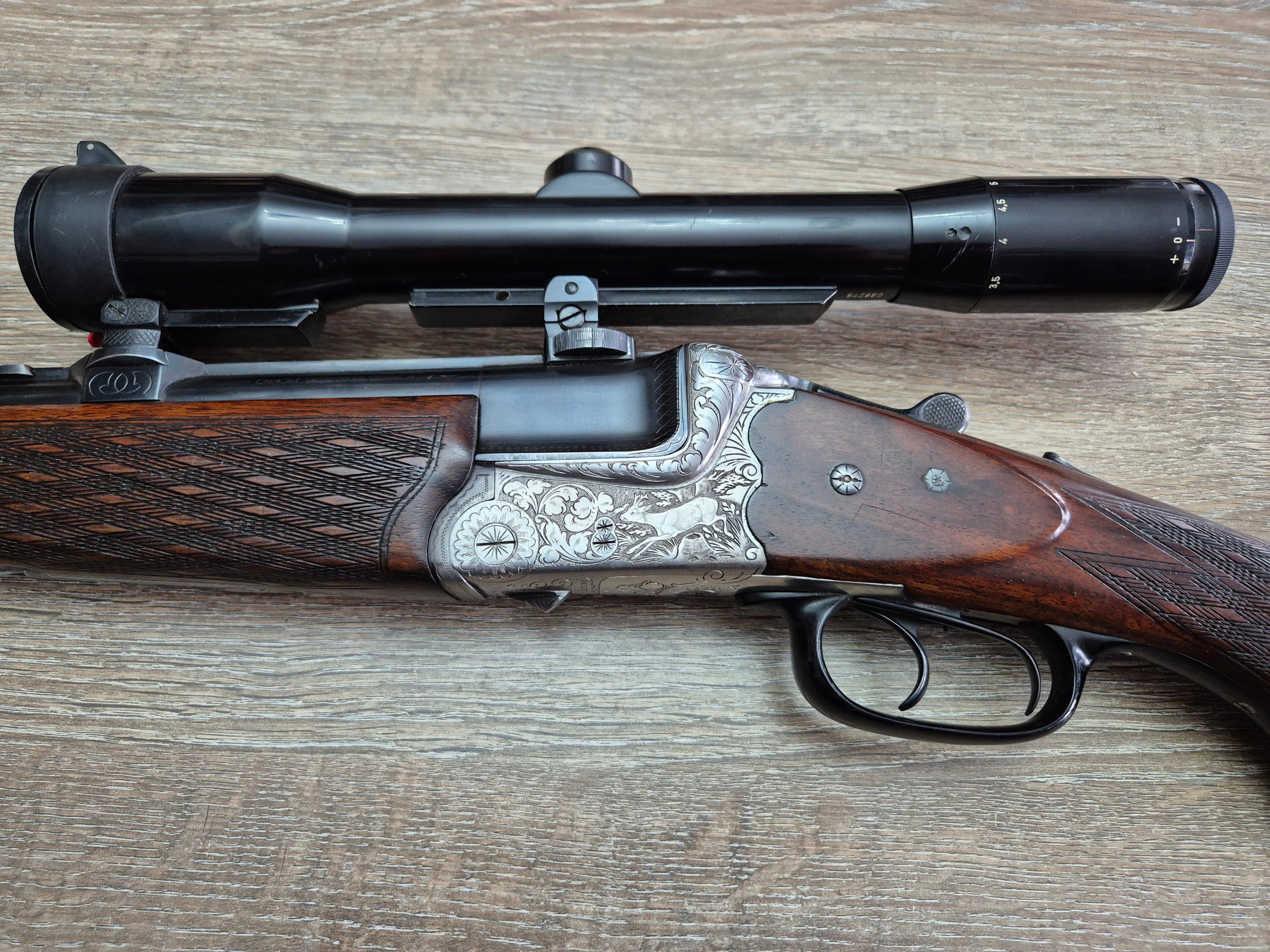 Mixta Heym, cal 222 Rem/20, tevi 60cm, Zeiss Diavari 1,5-6x