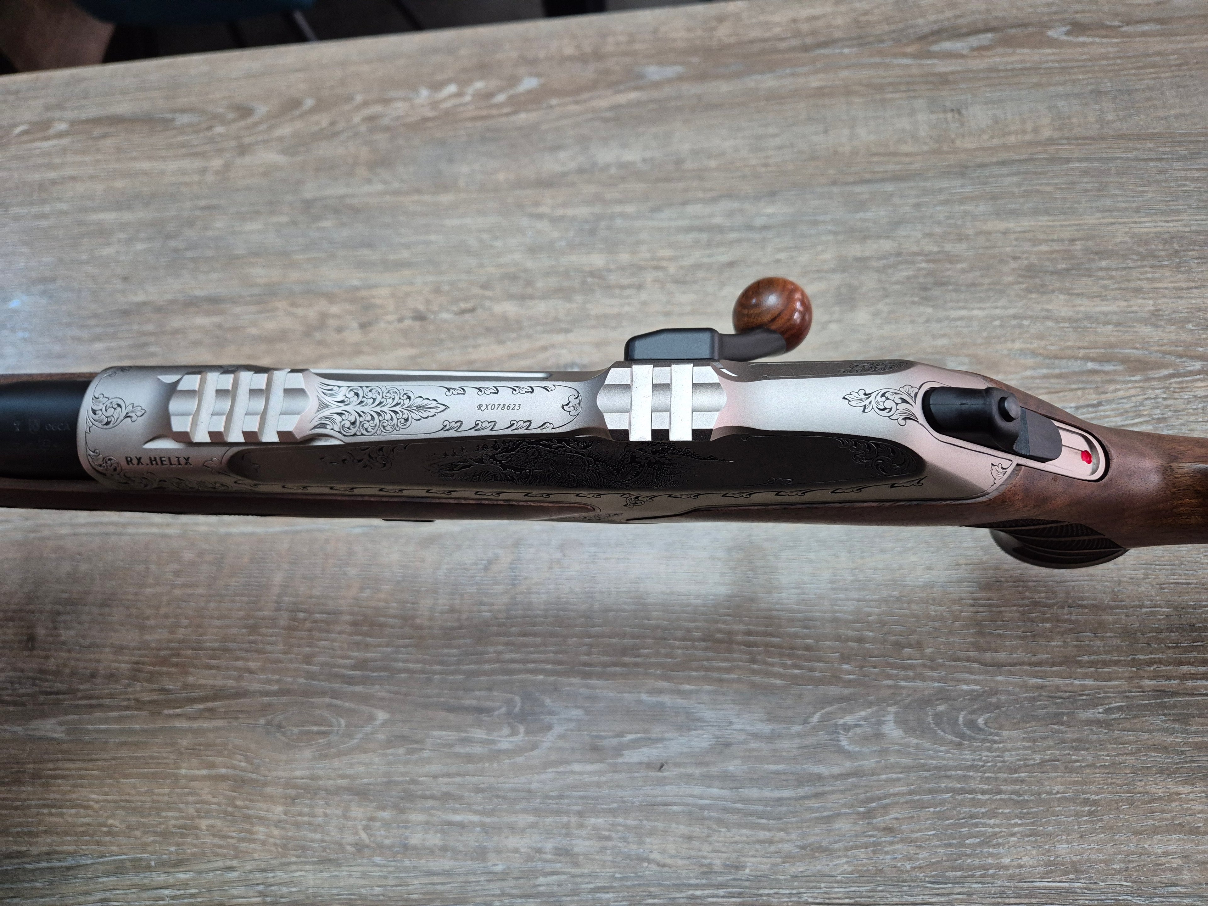 Carabina Merkel RX Helix Wildboar, cal 30-06, teava fluted 53cm, lemn grad 4