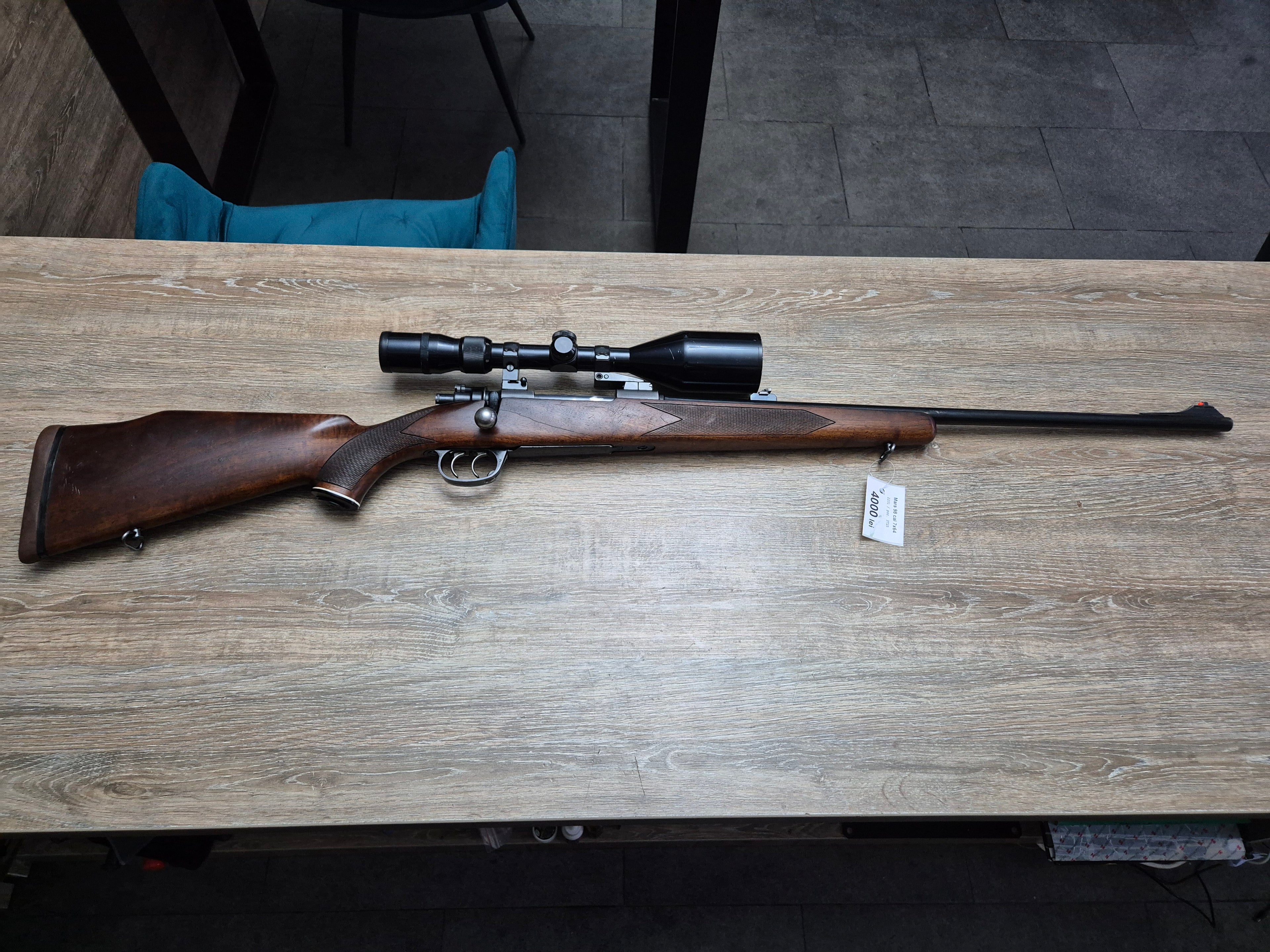 Carabina Mars (Mauser 98), cal 7x64, 60cm, luneta 4-12x56