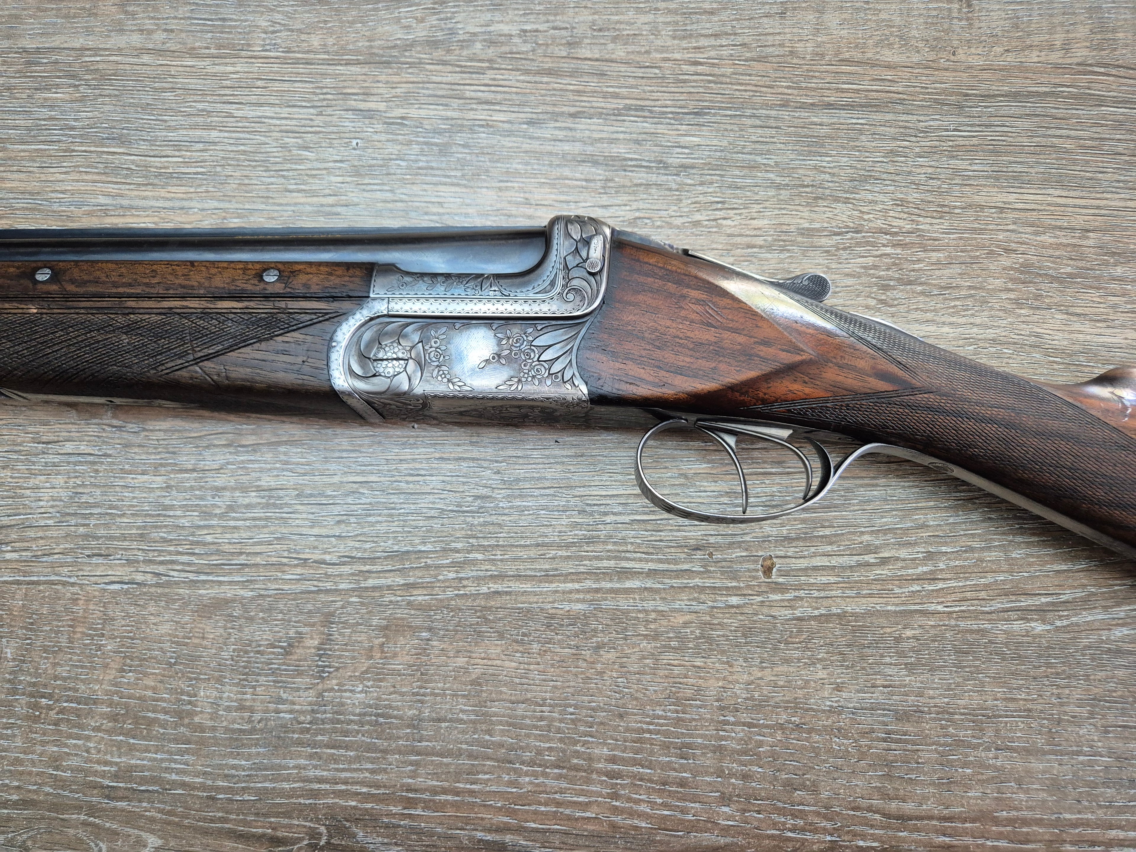 Bock Holeček (Manufact.), cal 16, tevi 65 cm, pat stil englezesc