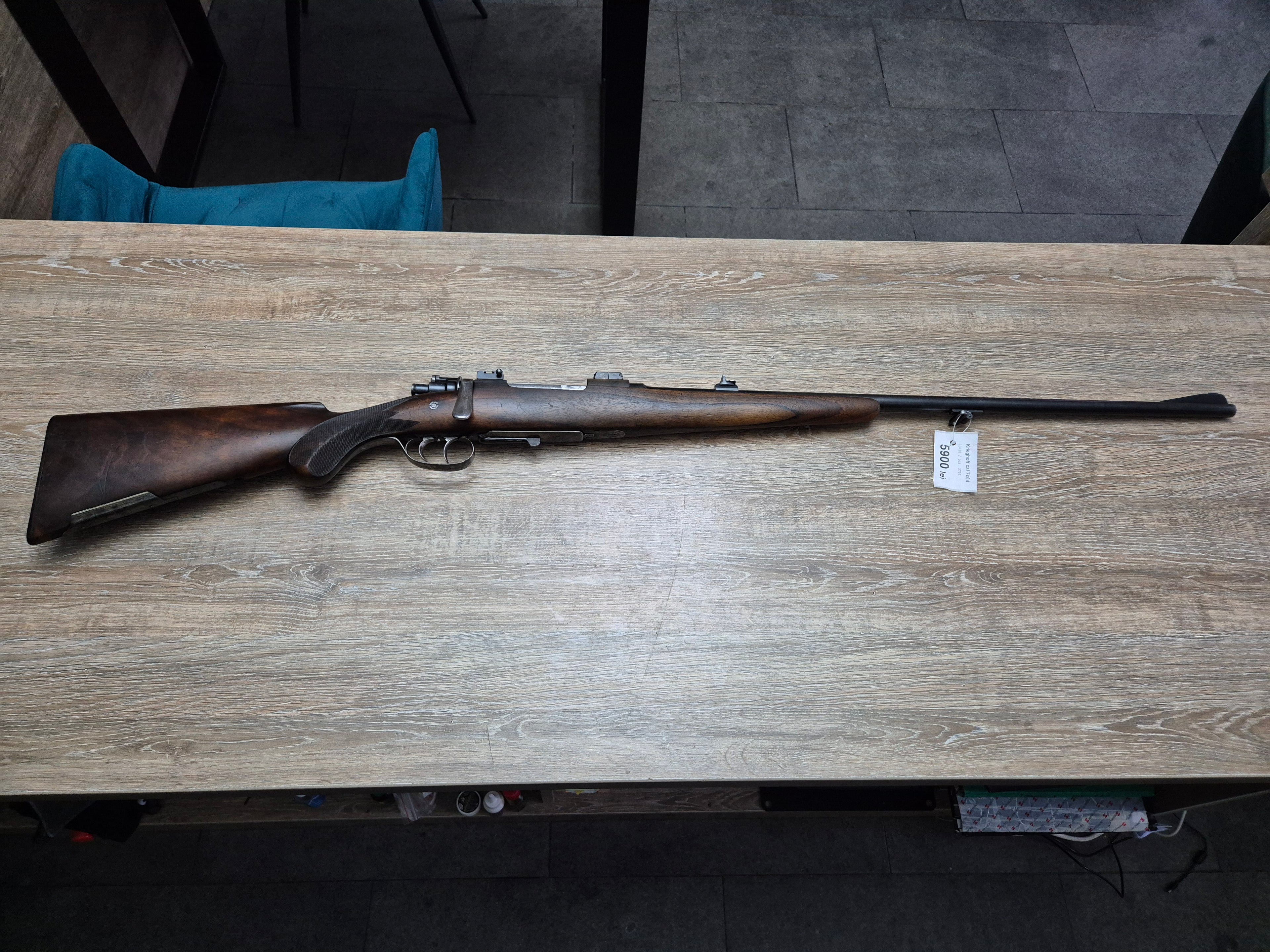 Carabina Krieghoff, cal 7x64, teava 65cm, magazie in pat