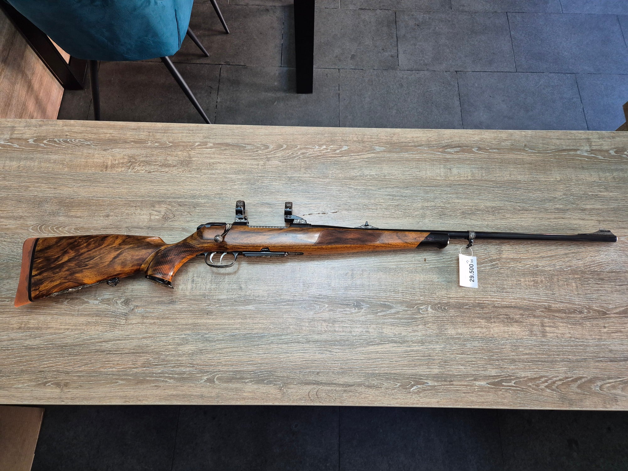 Carabina manufact. Krico, cal 6.5x68, teava 65cm, gravuri