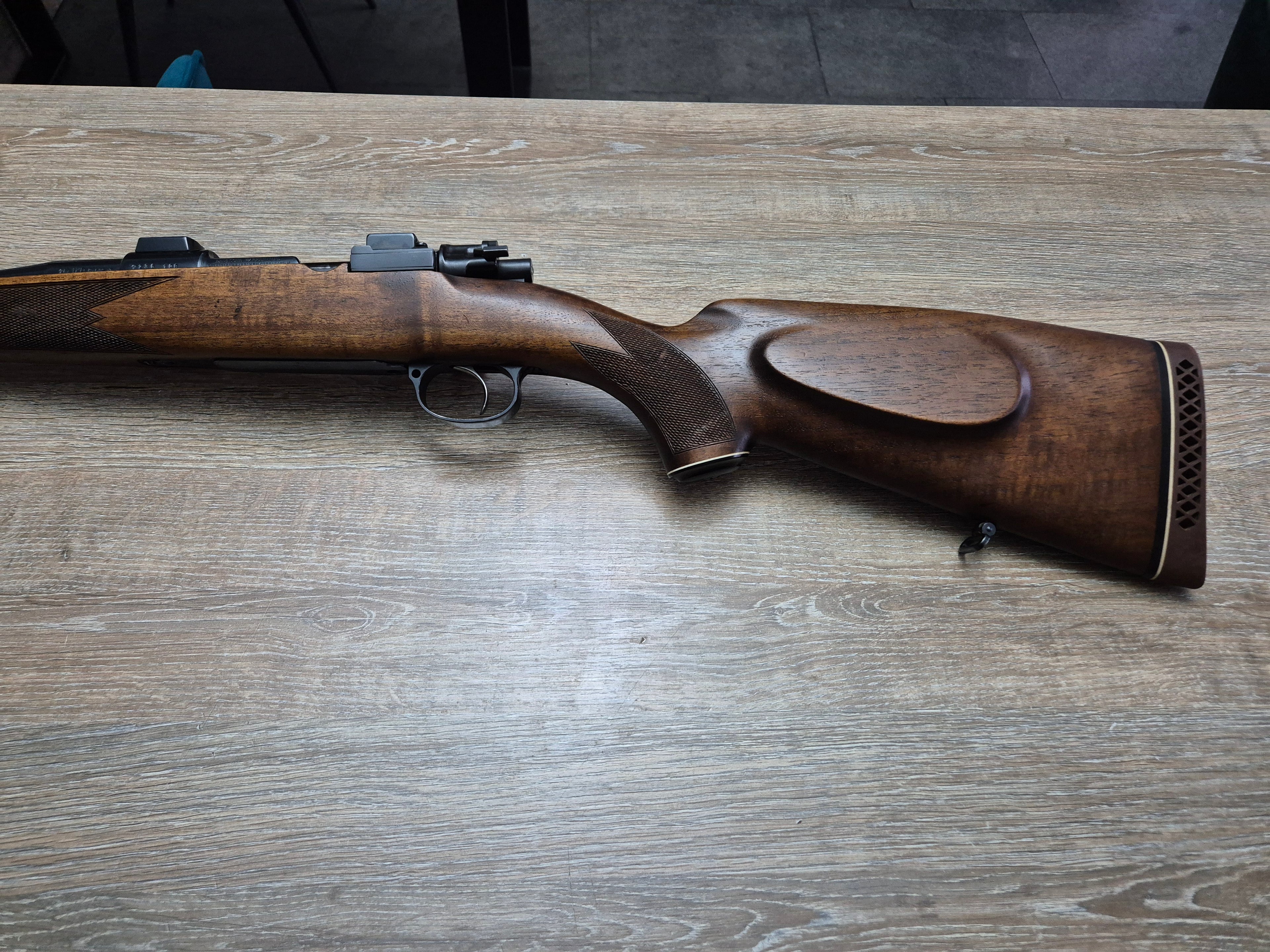 Carabina Frankonia, teava 65cm, cal 8x68S, pat lemn