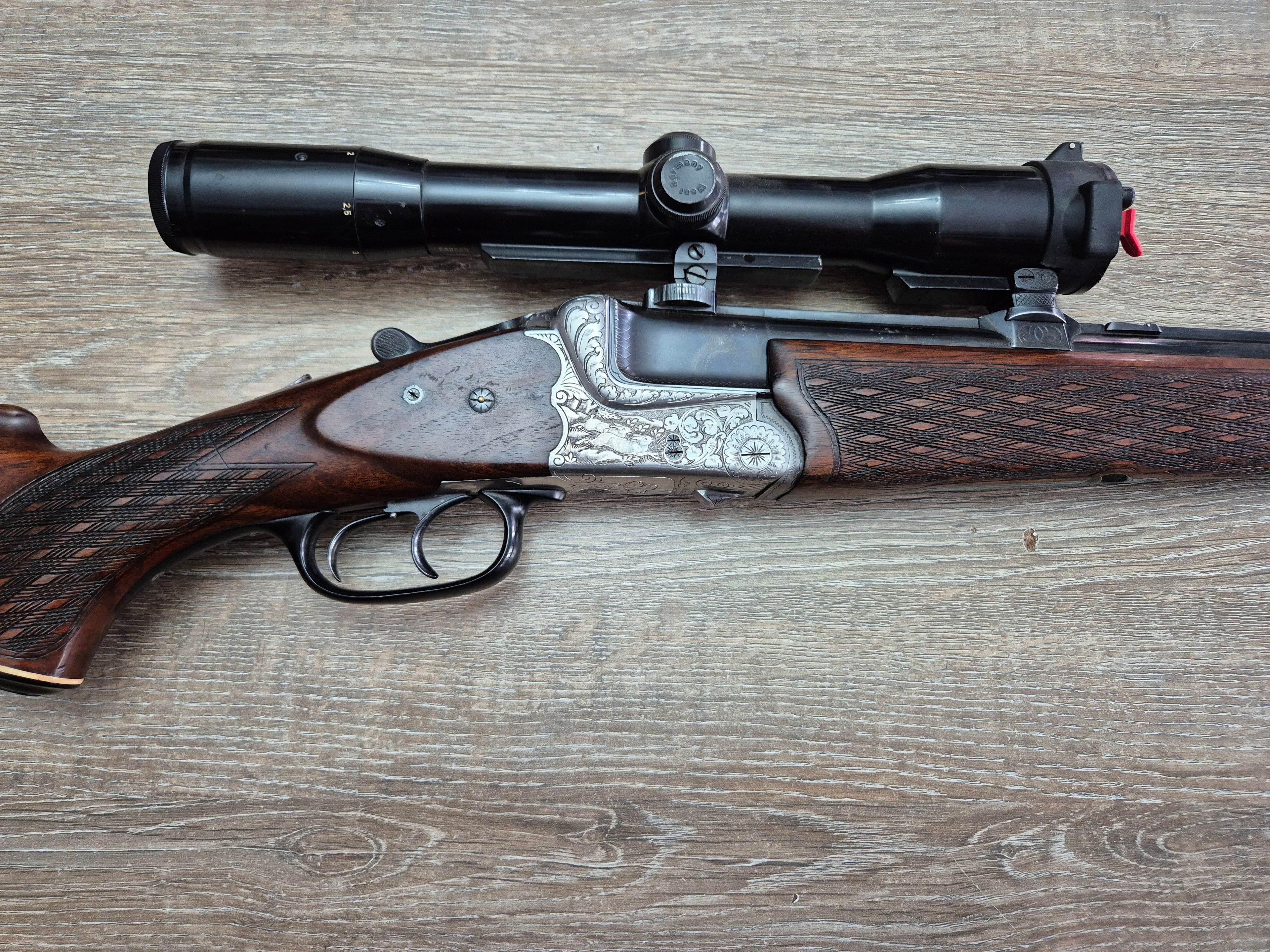 Mixta Heym, cal 222 Rem/20, tevi 60cm, Zeiss Diavari 1,5-6x