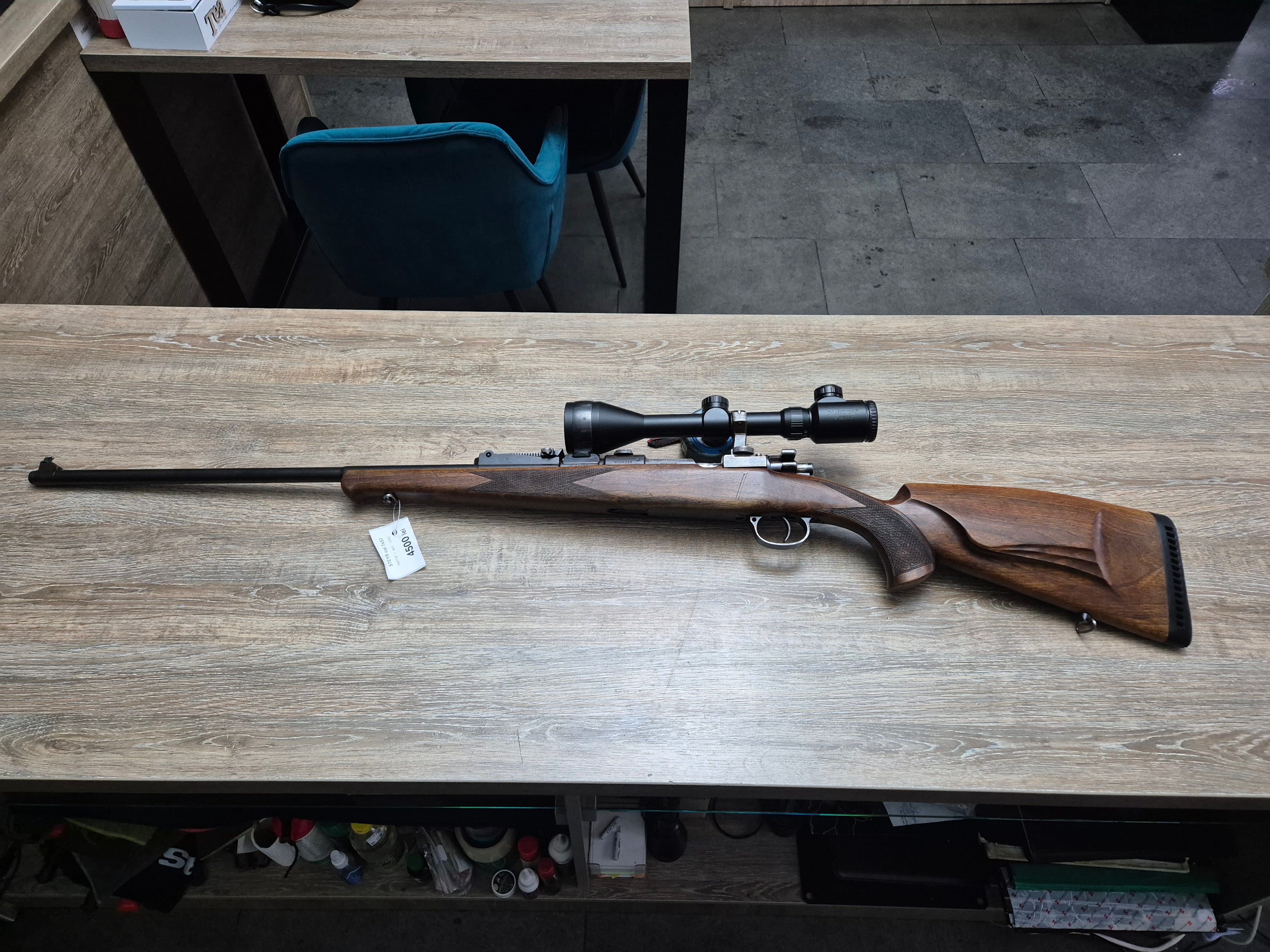 Carabina Steyr, cal 7x57, teava 64cm, luneta 3-12x50