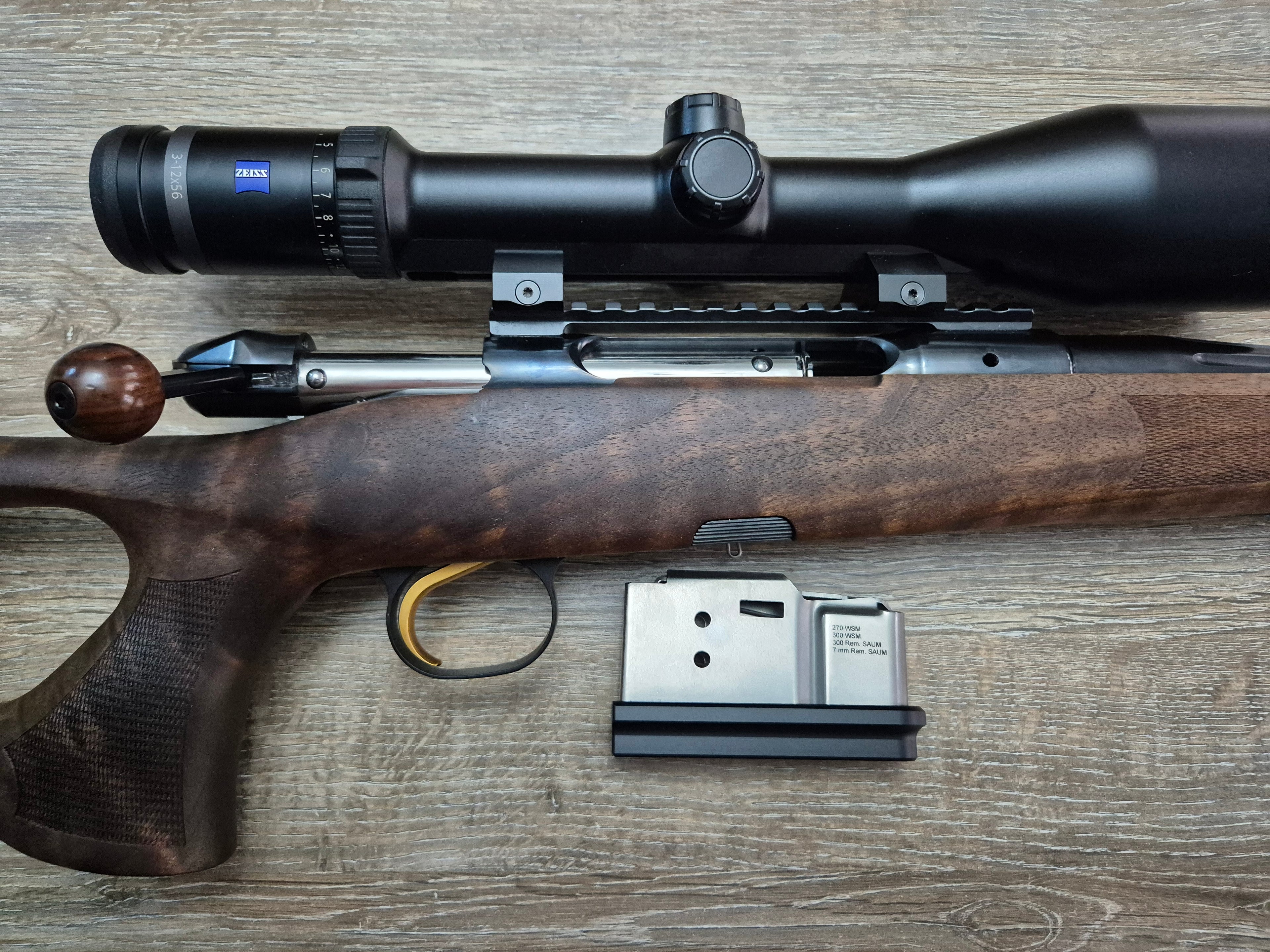 Carabina Heym SR30, cal 270 wsm, tragaci aurit, teava fluted 17mm, comanda speciala