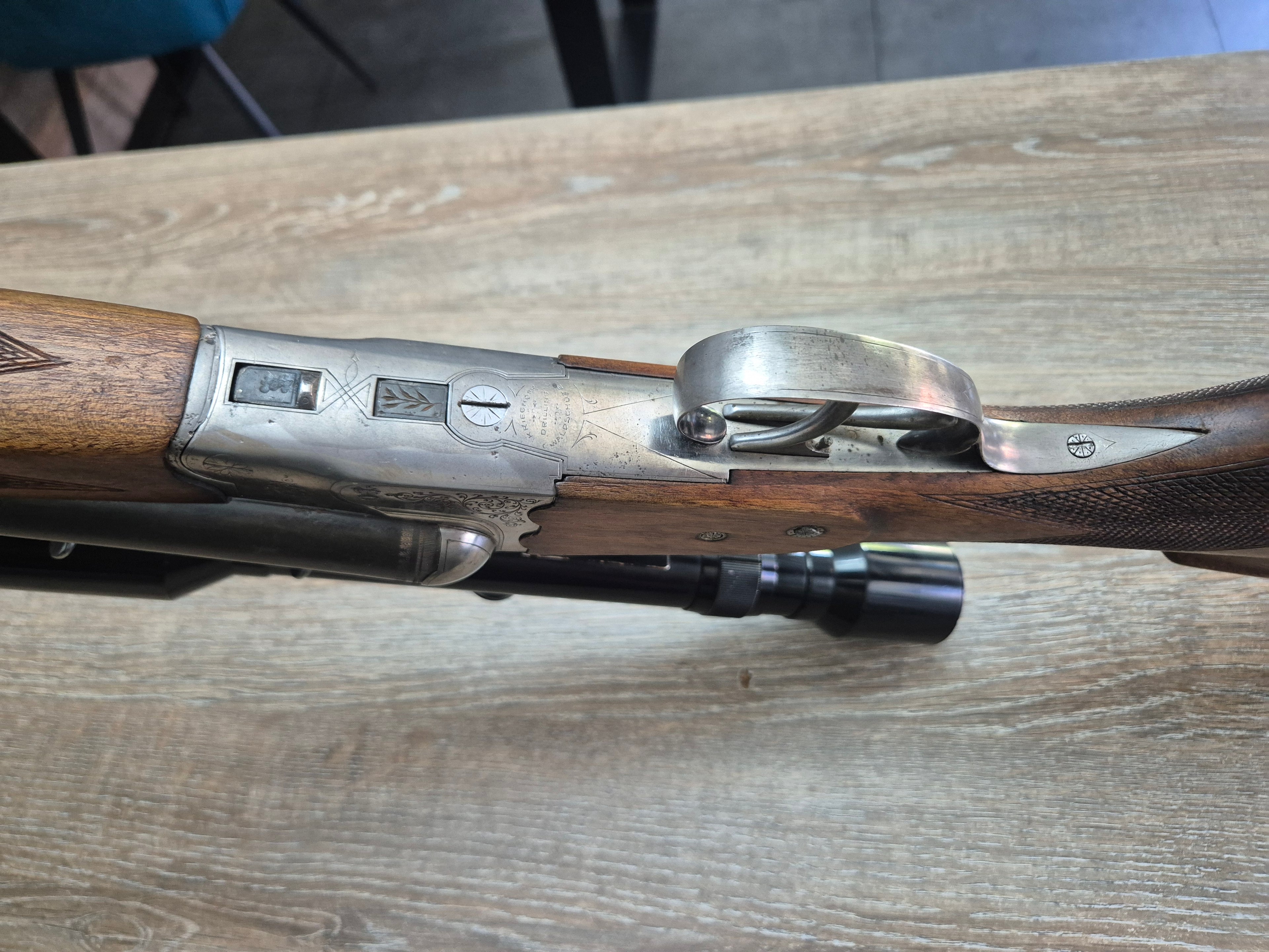 Drilling Krieghoff, cal 8x57JRS/12, tevi 55cm, luneta clasica