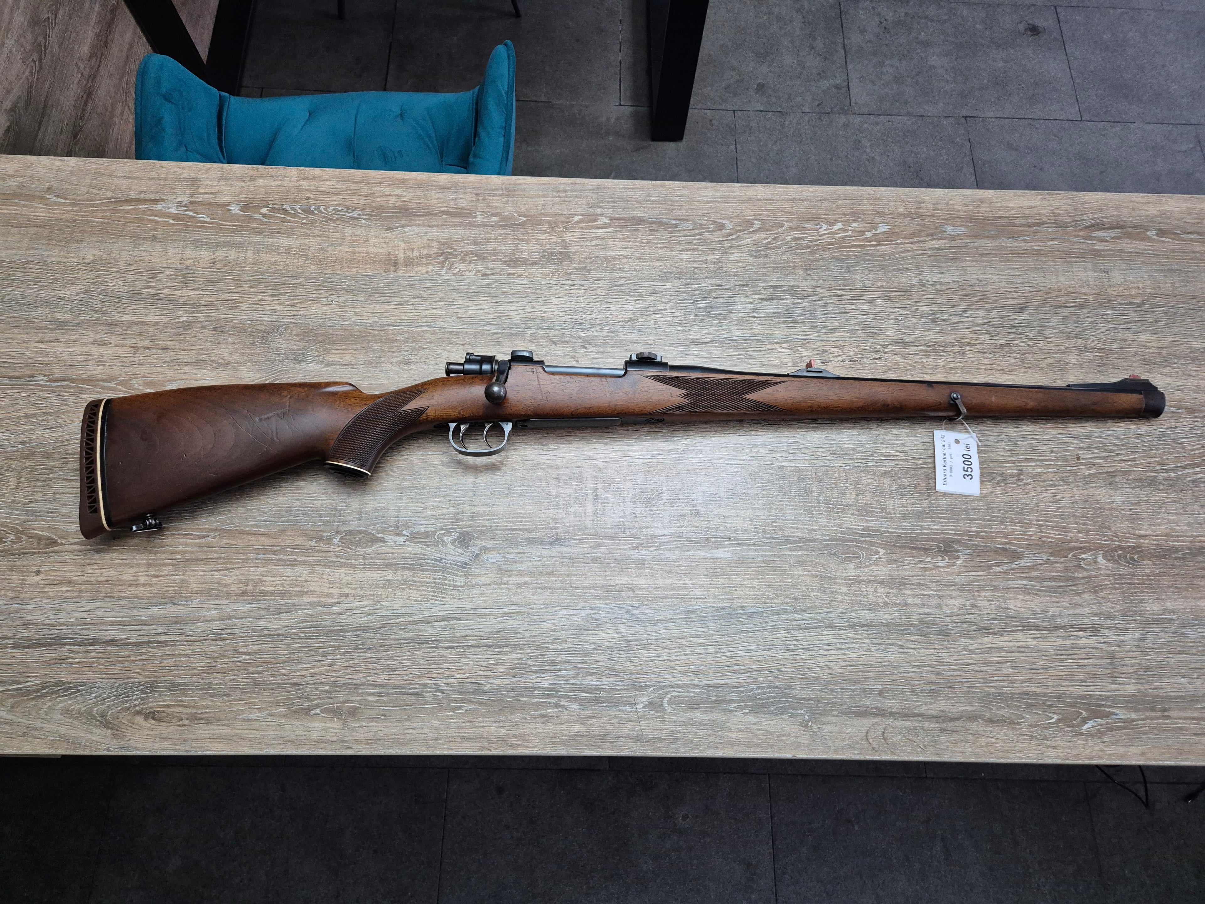 Carabina Eduard Kettner, cal 243win, 51cm, pat lemn Stutzen