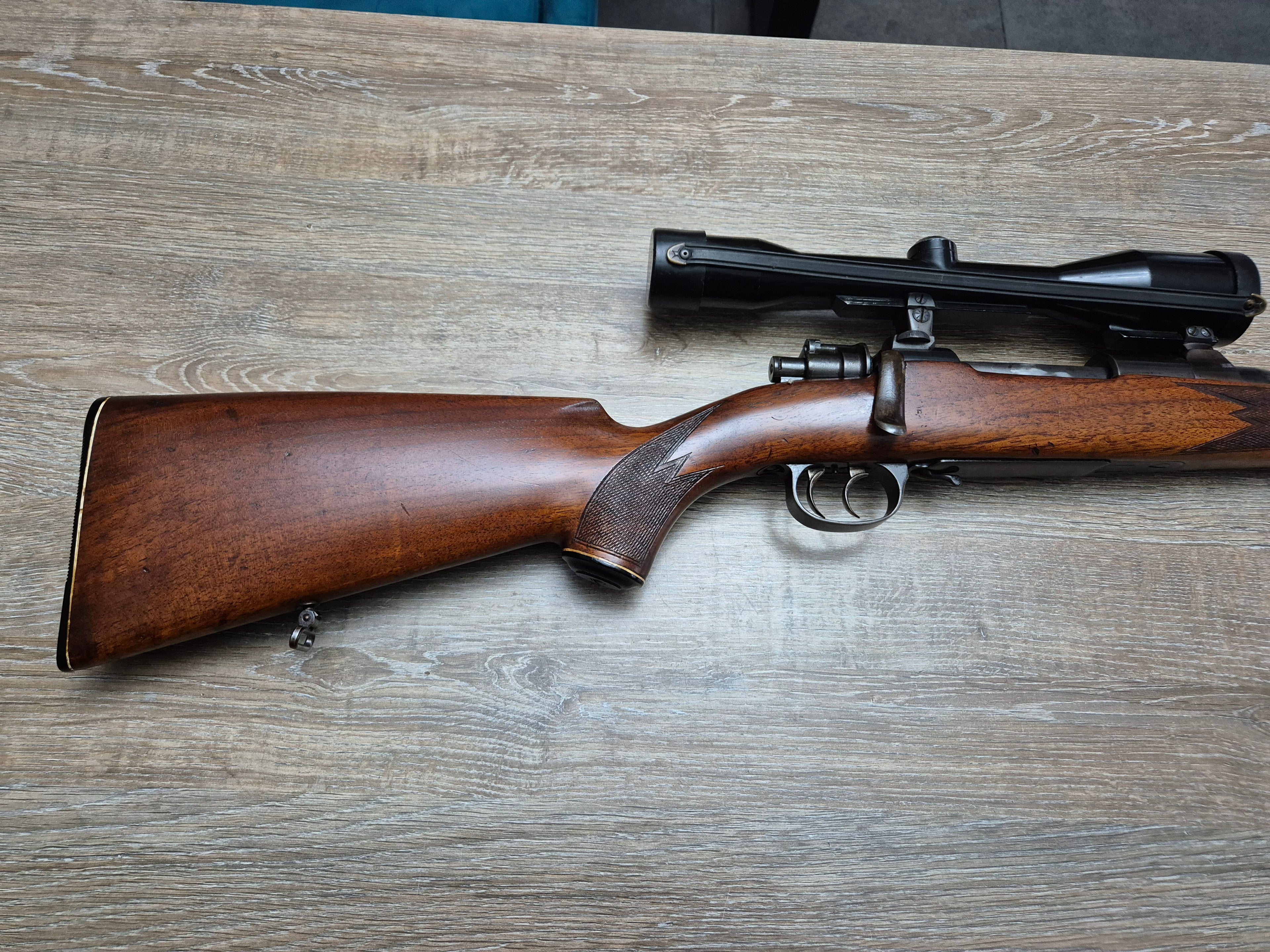 Carabina Schmidt, cal 7x57, teava 60cm, luneta 6x42
