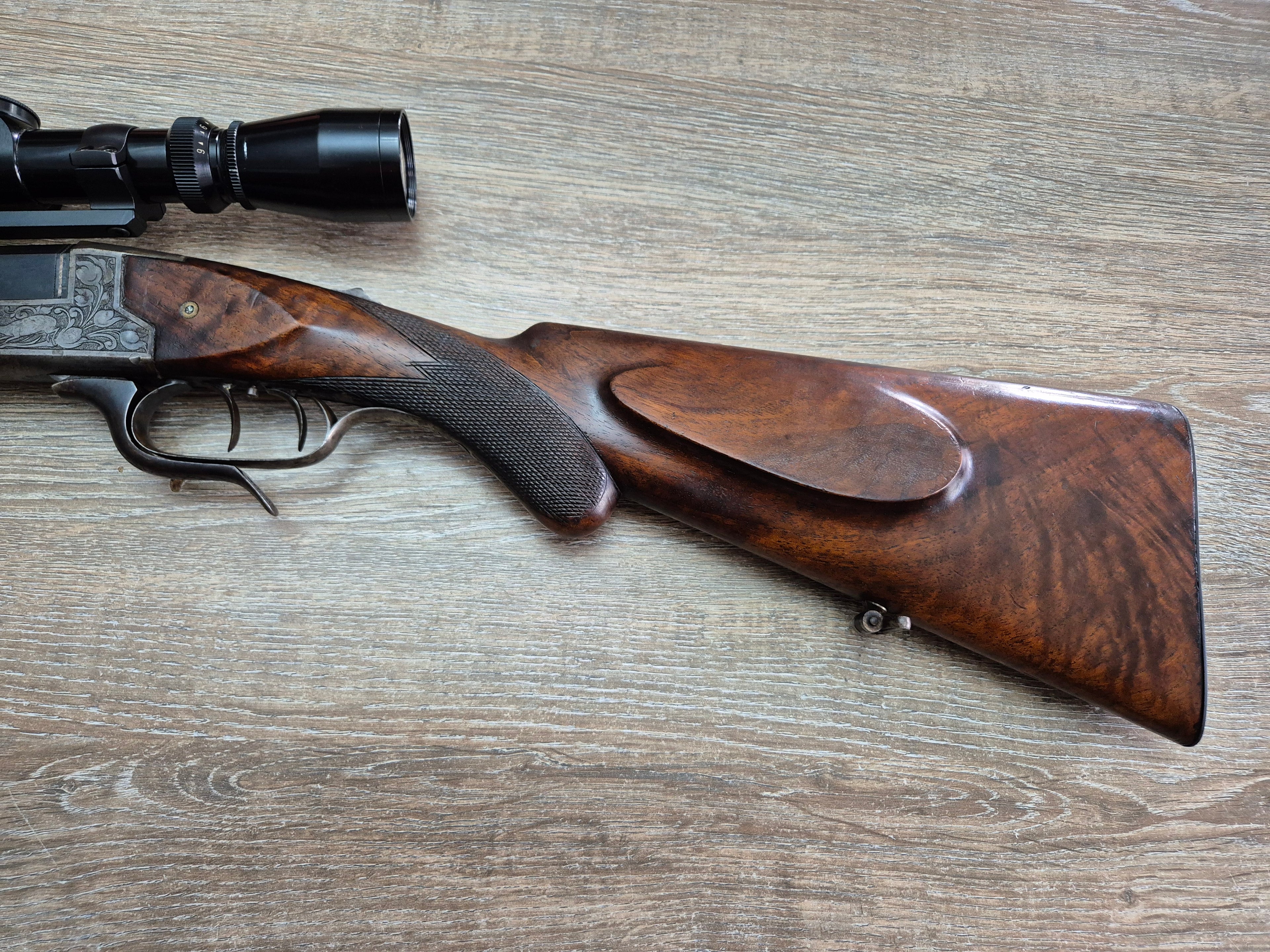 Basculanta kipplauf Meffert Suhl, cal 9,3x72R, teava octogonala, luneta