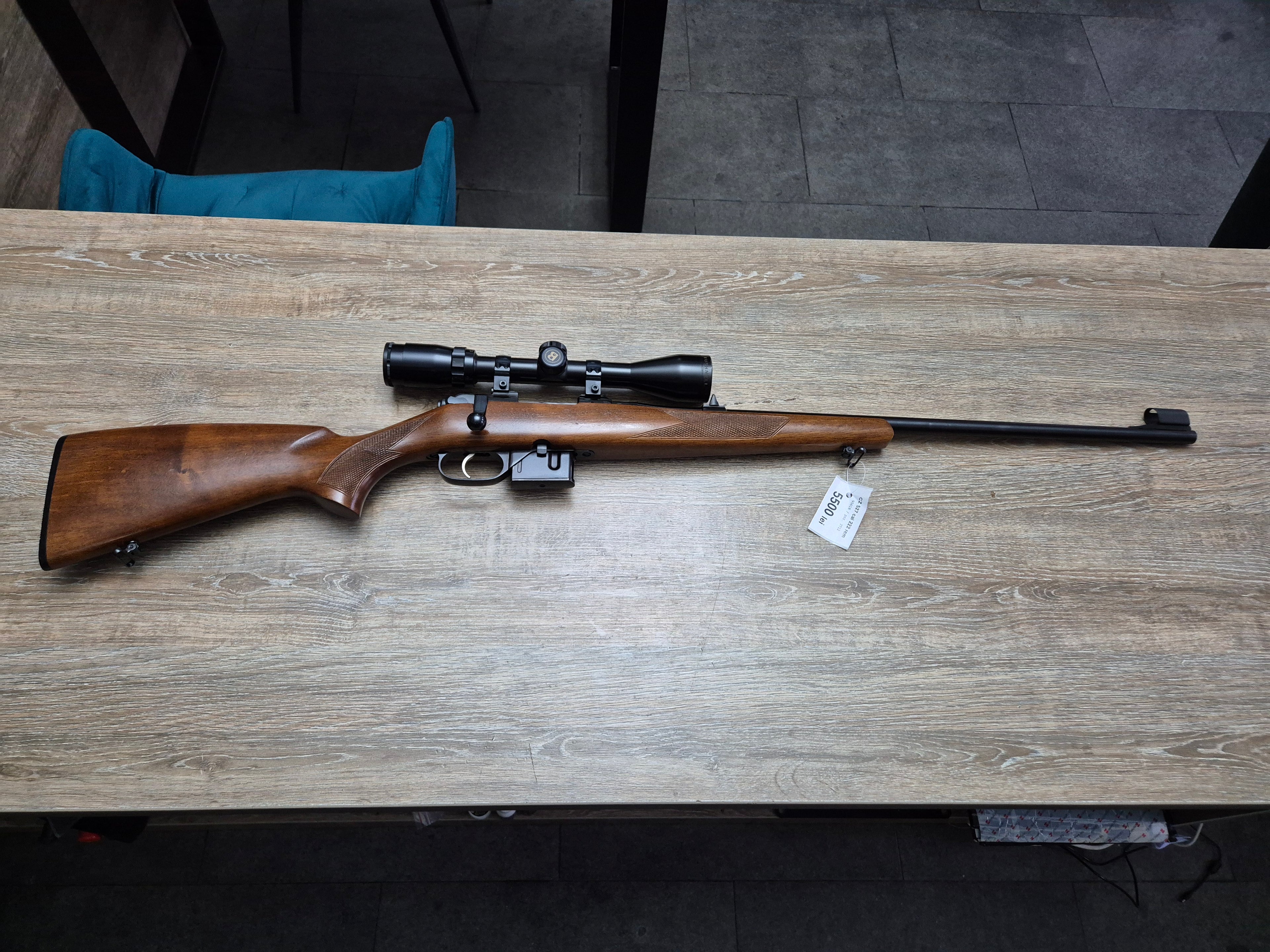 Carabina CZ 527, cal 222 rem, 60cm, luneta Bushnell 3-9x
