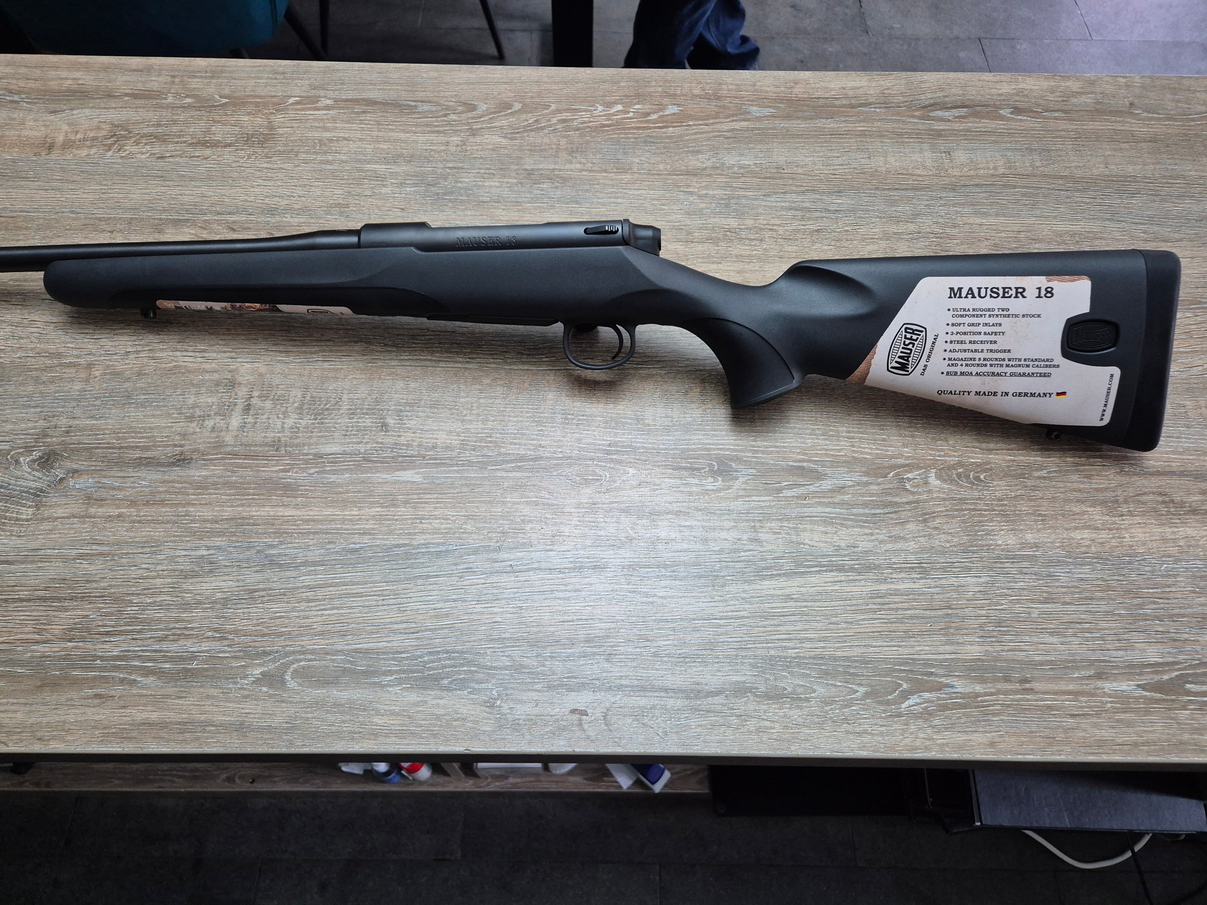 Carabina Mauser M18, cal 223 rem, 56cm, pat sintetic, filet 15x1