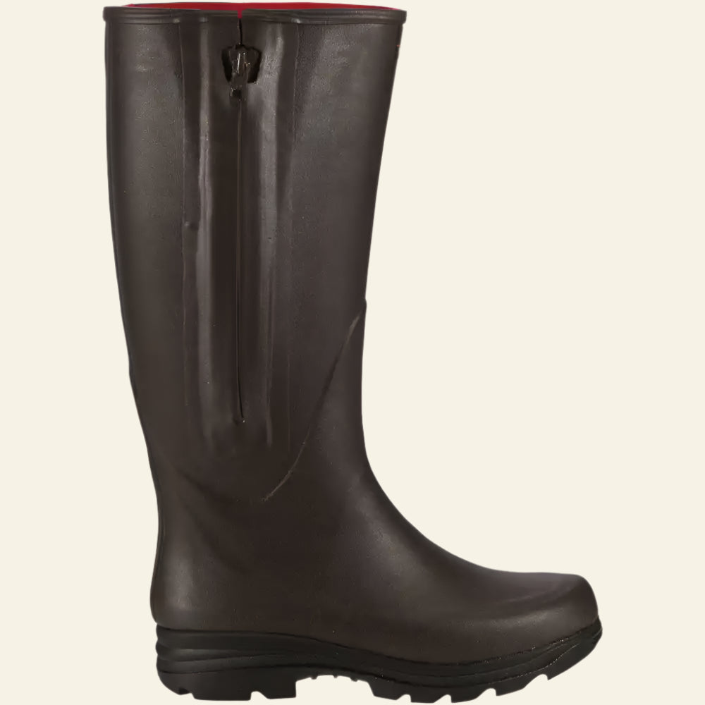 Cizme de cauciuc Parforce, cu fermoar si captuseala din neopren (maro)