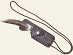 Cutit JOKER Topo lama 7,5cm, maner corn de cerb, toc din piele