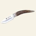 Cutit JOKER Topo lama 7,5cm, maner corn de cerb, toc din piele