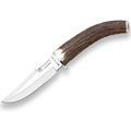 Cutit JOKER Luchadera lama 11cm, maner corn de cerb, toc din piele, CC71