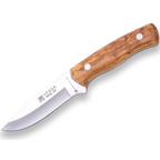 Cutit JOKER Arrui lama 10cm, lemn de măslin, toc din piele