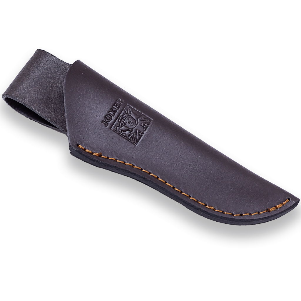 Cutit JOKER Arrui lama 12cm, lemn de măslin, toc din piele