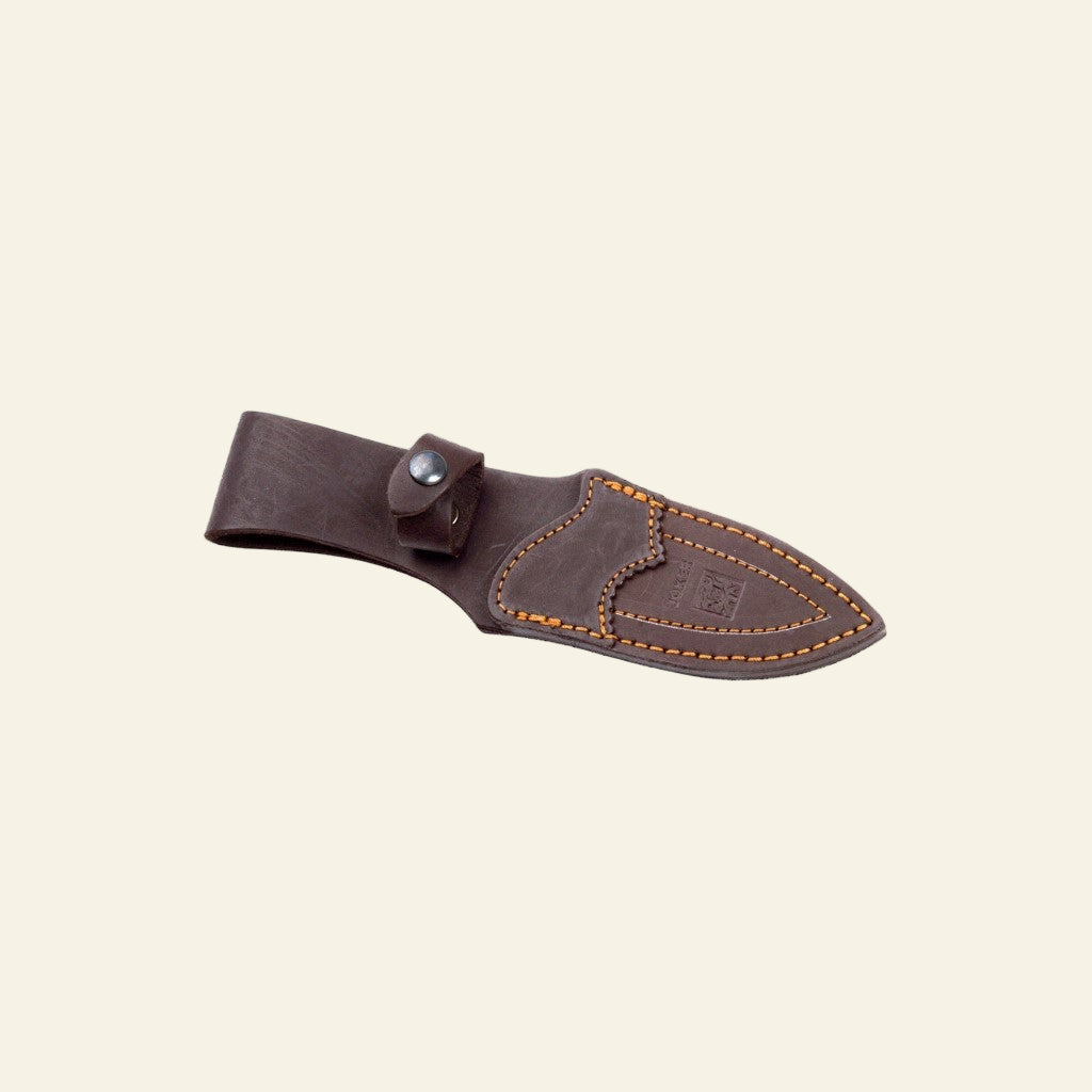 Cutit JOKER Venado lama 11cm, lemn de măslin, toc din piele
