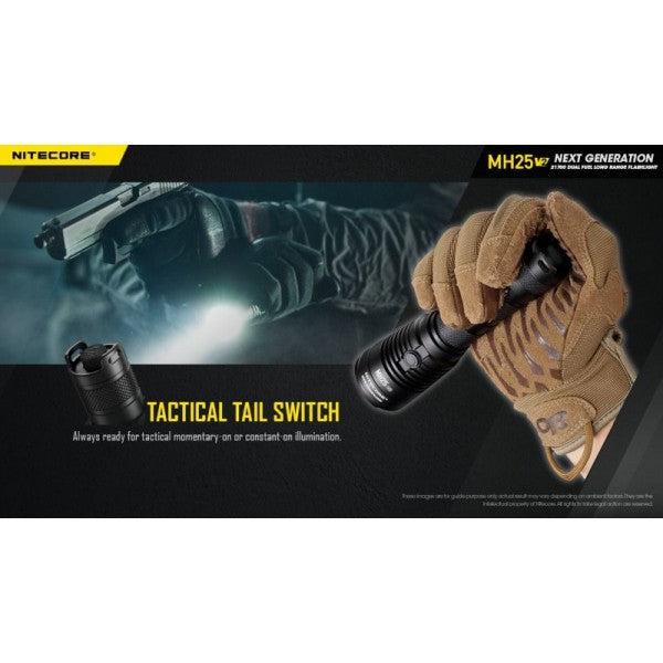 Lanterna Nitecore MH25 V2, 1300 lumeni / 475m distanta, reincarcabila USB-C